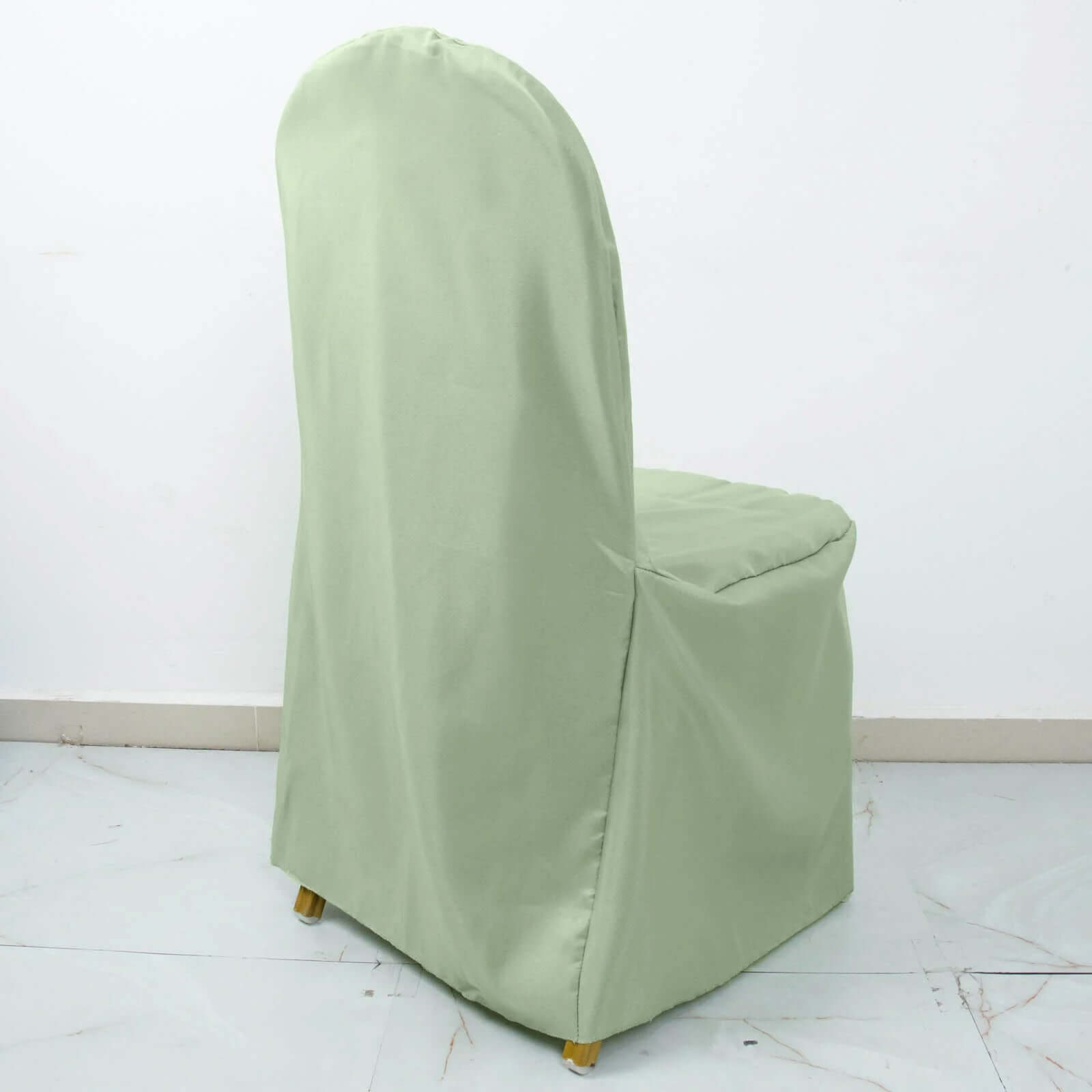 10 Pack Polyester Chair Cover for Banquet Chairs Sage Green - Stain-Resistant Reusable Slip-On Slipcover