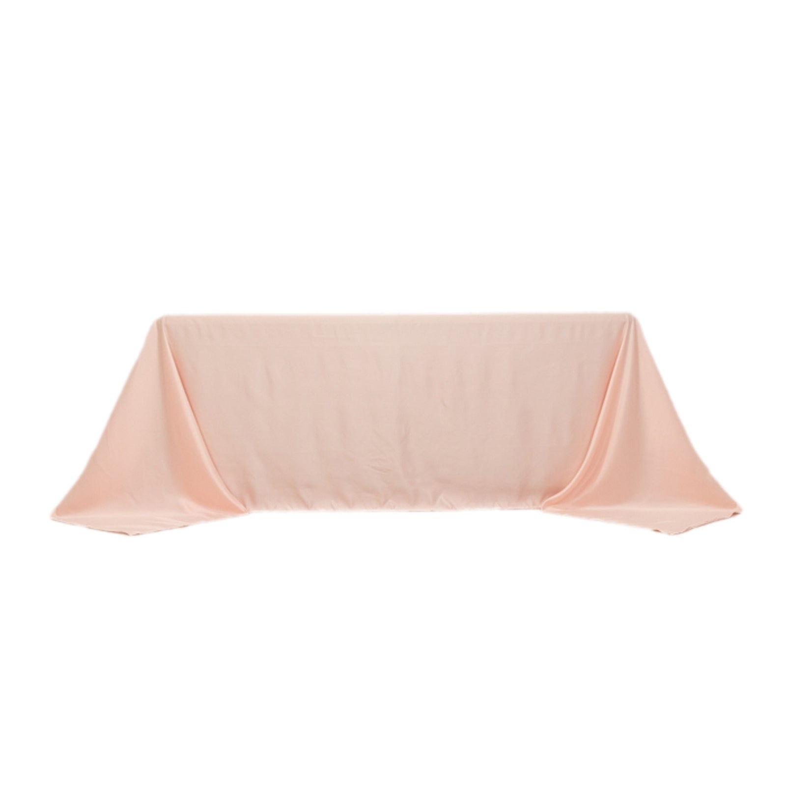 Lamour Satin 90x132 Rectangle Tablecloth Blush - Soft & Silk-Like Seamless Table Cover