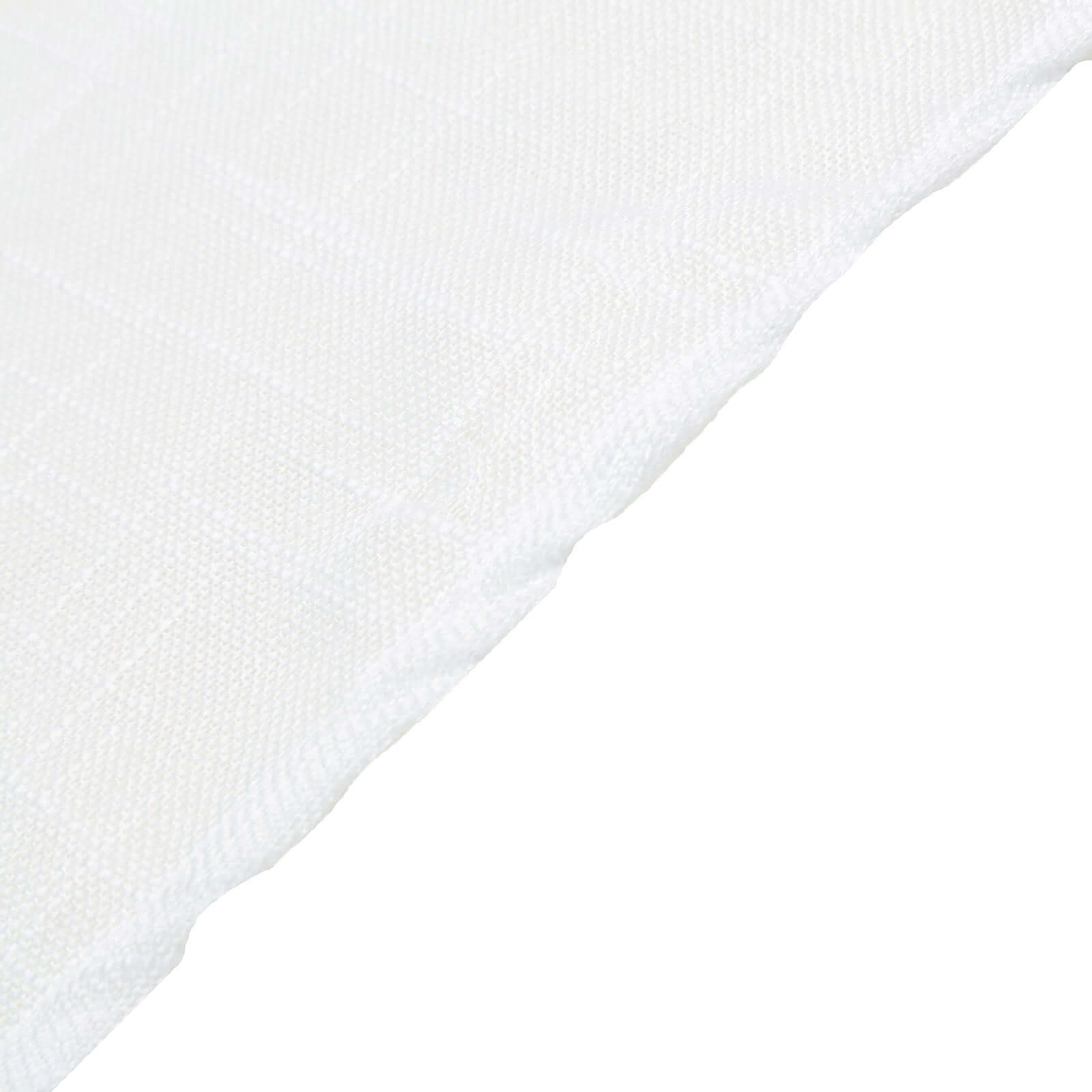 Faux Linen 90x156 Rectangular Tablecloth White - Slubby Texture Wrinkle-Resistant Seamless Table Cover for Weddings and Events