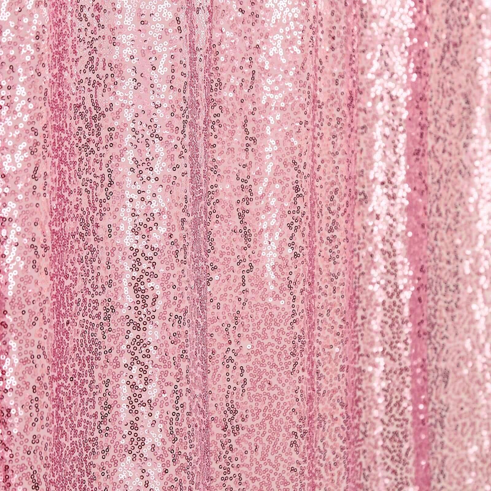 8ftx8ft Pink Sequin Event Curtain Drapes, Backdrop Event Panel