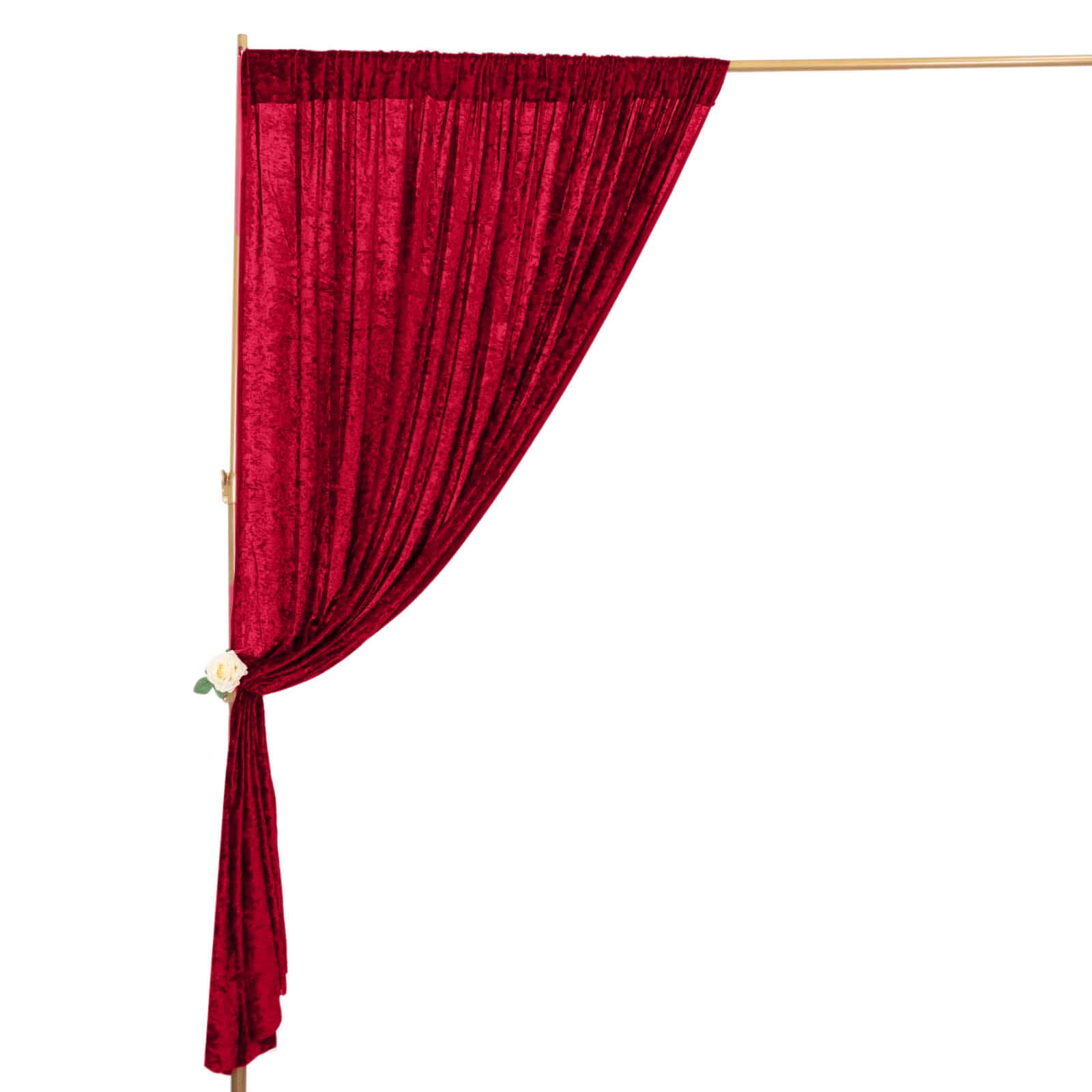 8ftx8ft Burgundy Premium Smooth Velvet Event Curtain Drapes, Privacy Backdrop Event Panel with Rod Pocket