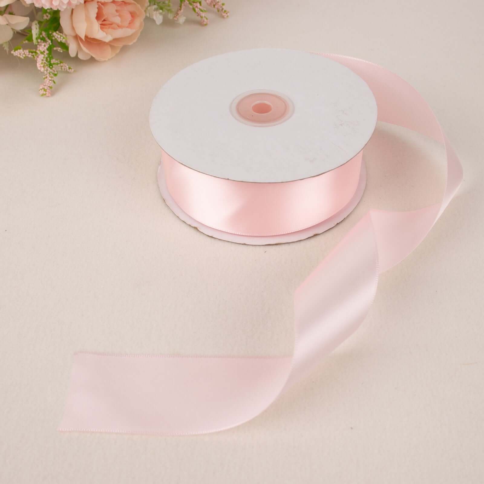 50 Yards 1.5 Blush Single Face Decorative Satin Ribbon