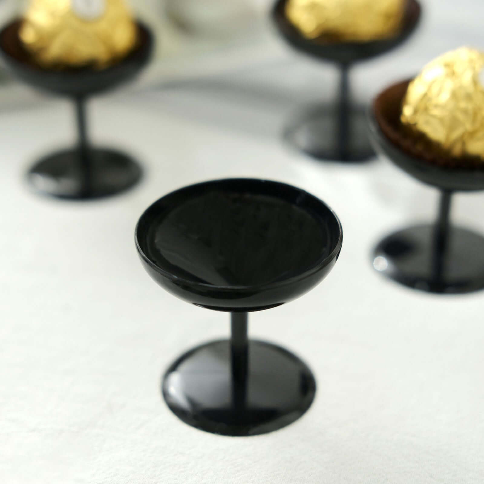 12-Pack Dessert Cup Candy Dishes Black - Decorative Mini Pedestal Stands for Treats 2