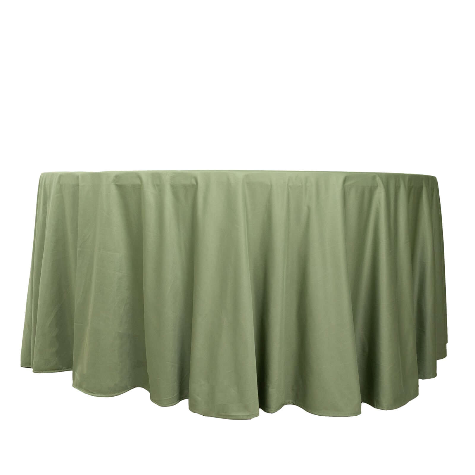 Premium Scuba Round 120 Tablecloth Dusty Sage Green - Wrinkle Free & Stain Resistant Seamless Table Cover