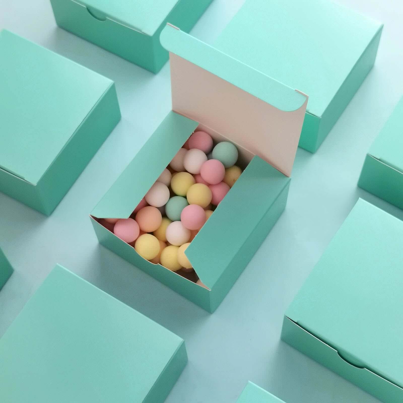 100 Pack 4x4x2 Turquoise Cake Cupcake Party Favor Gift Boxes, DIY