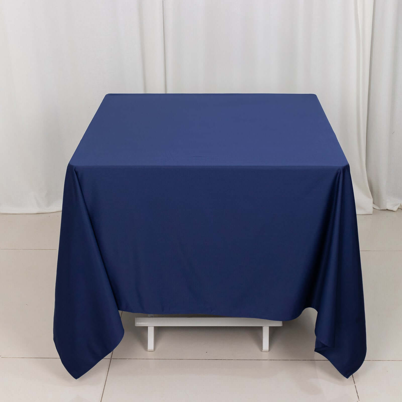 Premium Scuba Square 70x70 Tablecloth Navy Blue - Wrinkle Free & Stain Resistant Table Cover