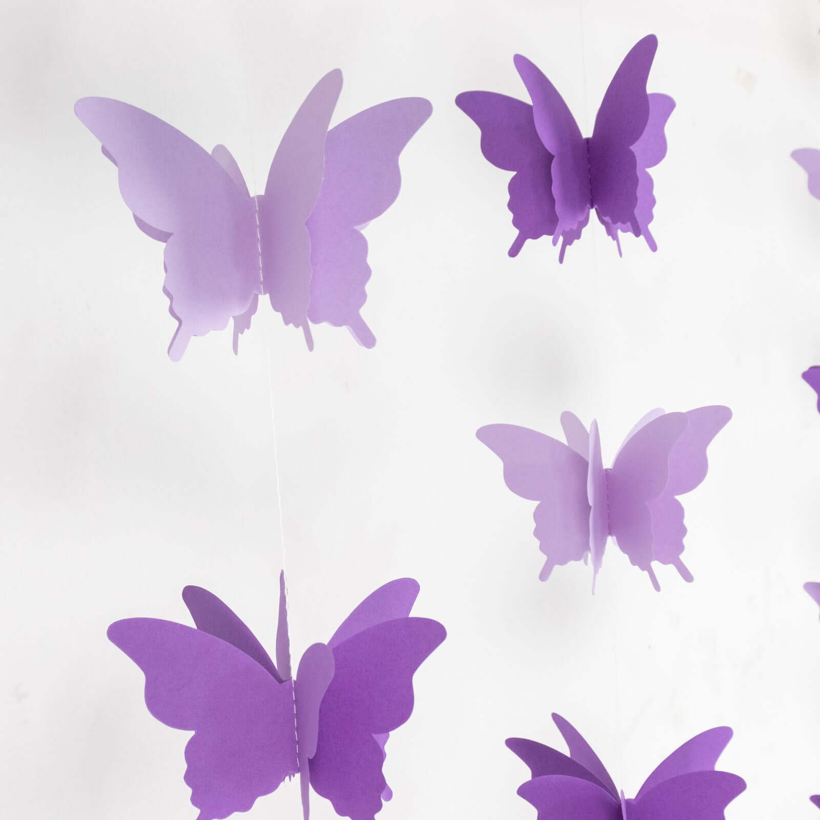 2 Pack 9ft Purple 3D Paper Butterfly Hanging Garland Streamers, Party String Banners