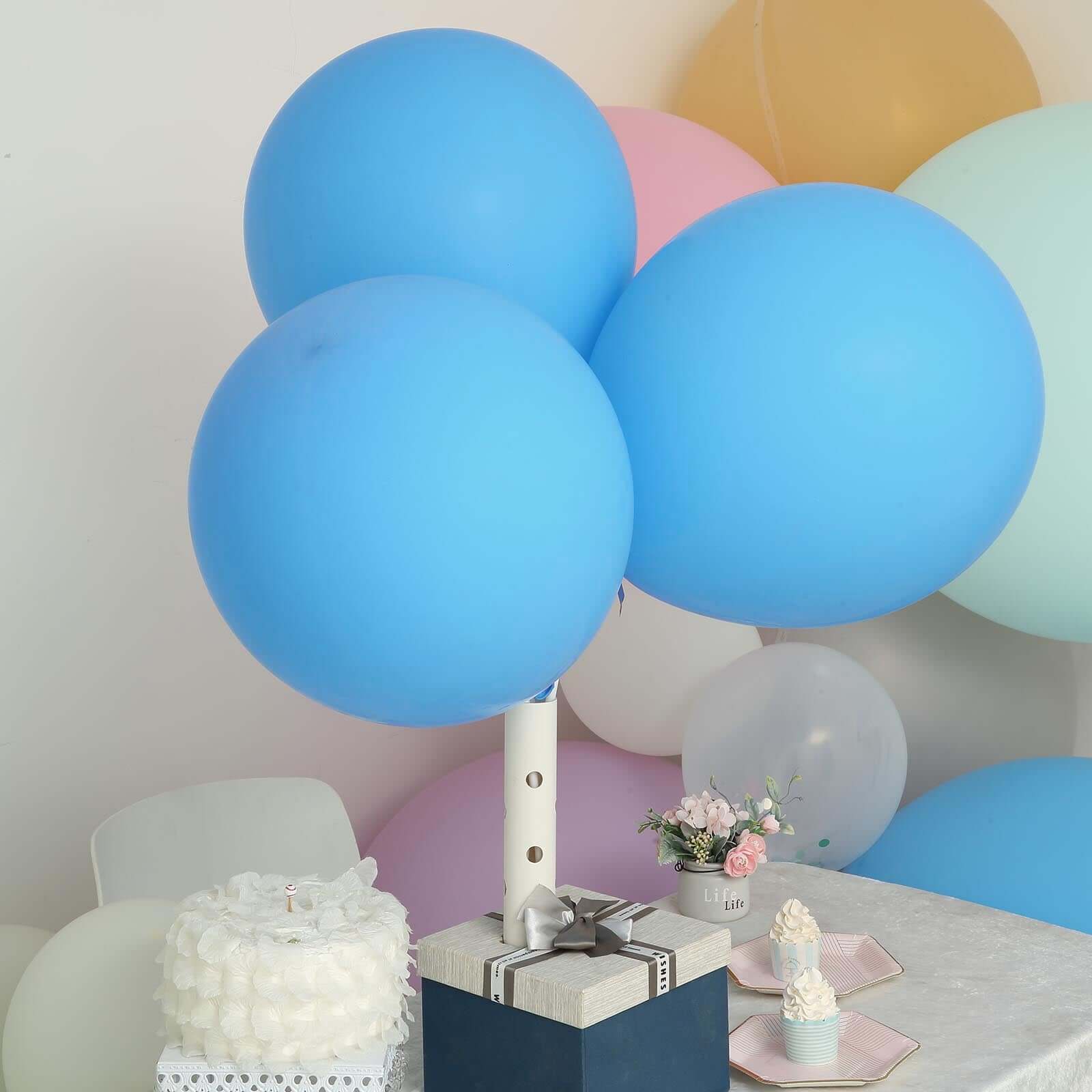 10 Pack 18 Matte Pastel Light Blue Helium or Air Latex Party Balloons