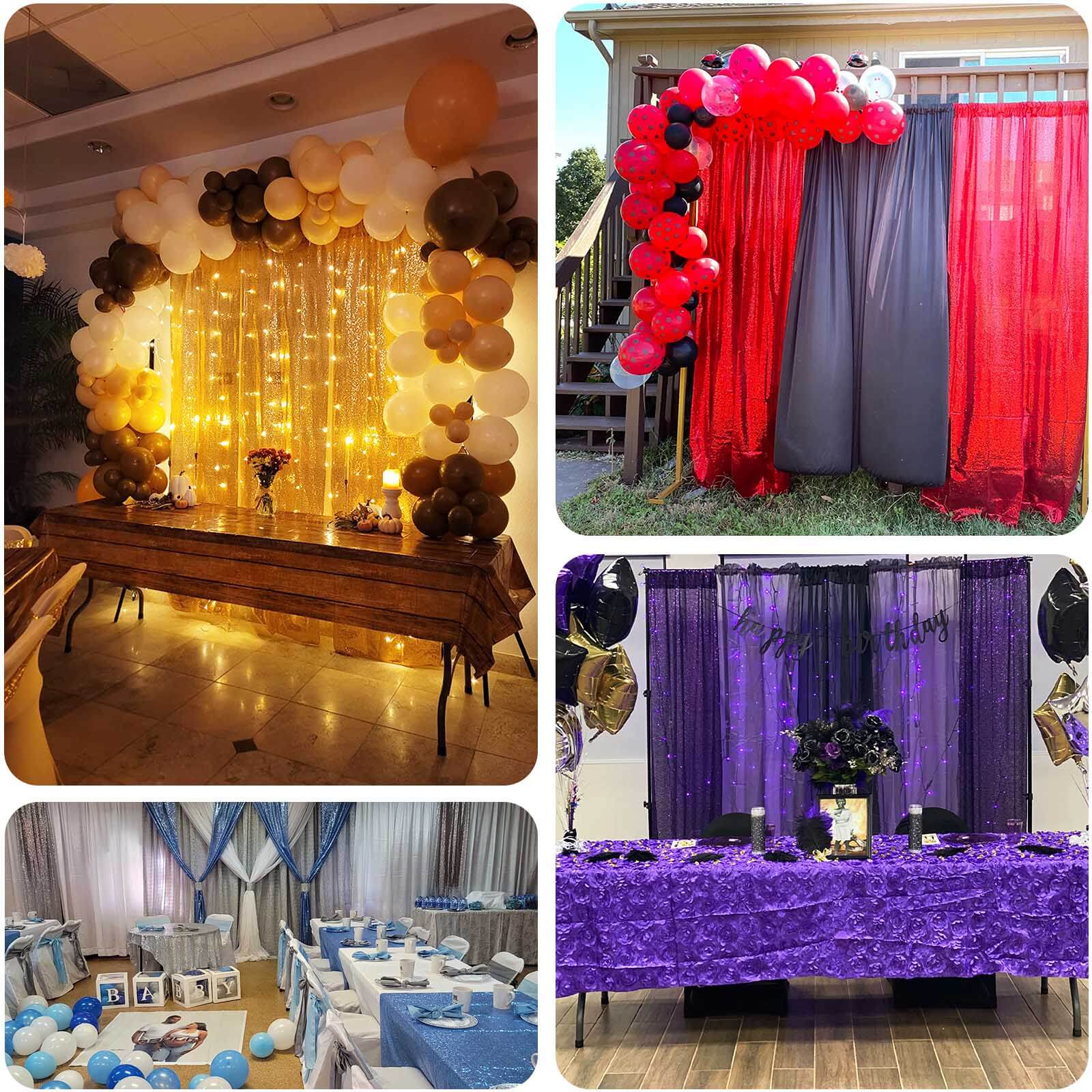 2 Pack Royal Blue Sequin Event Curtain Drapes with Rod Pockets, Seamless Backdrop Event Panels - 8ftx2ft