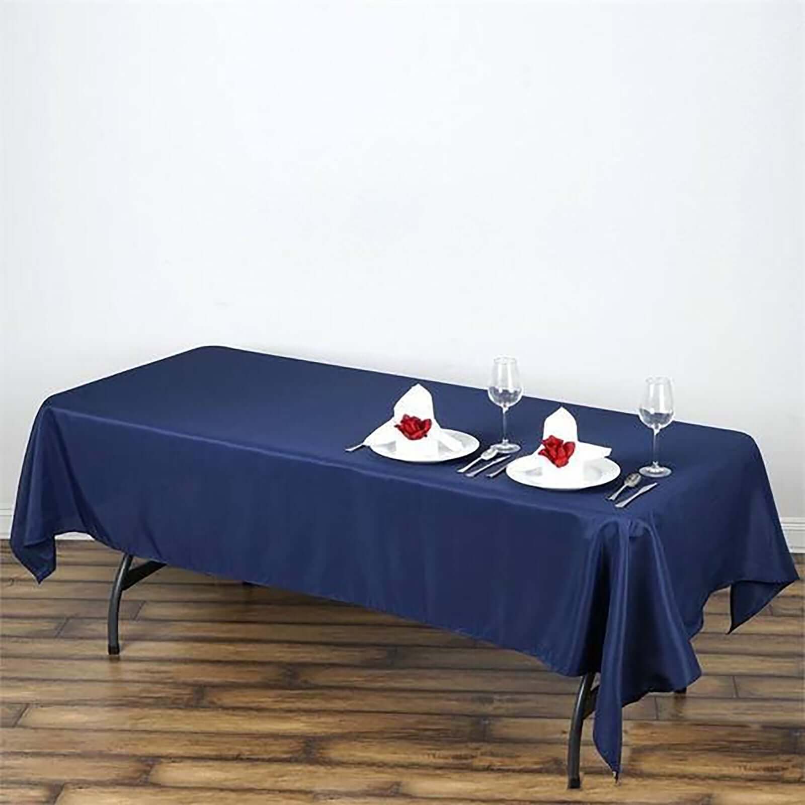 Polyester 60x102 Rectangle Tablecloth Navy Blue - Durable and Stylish Table Cover