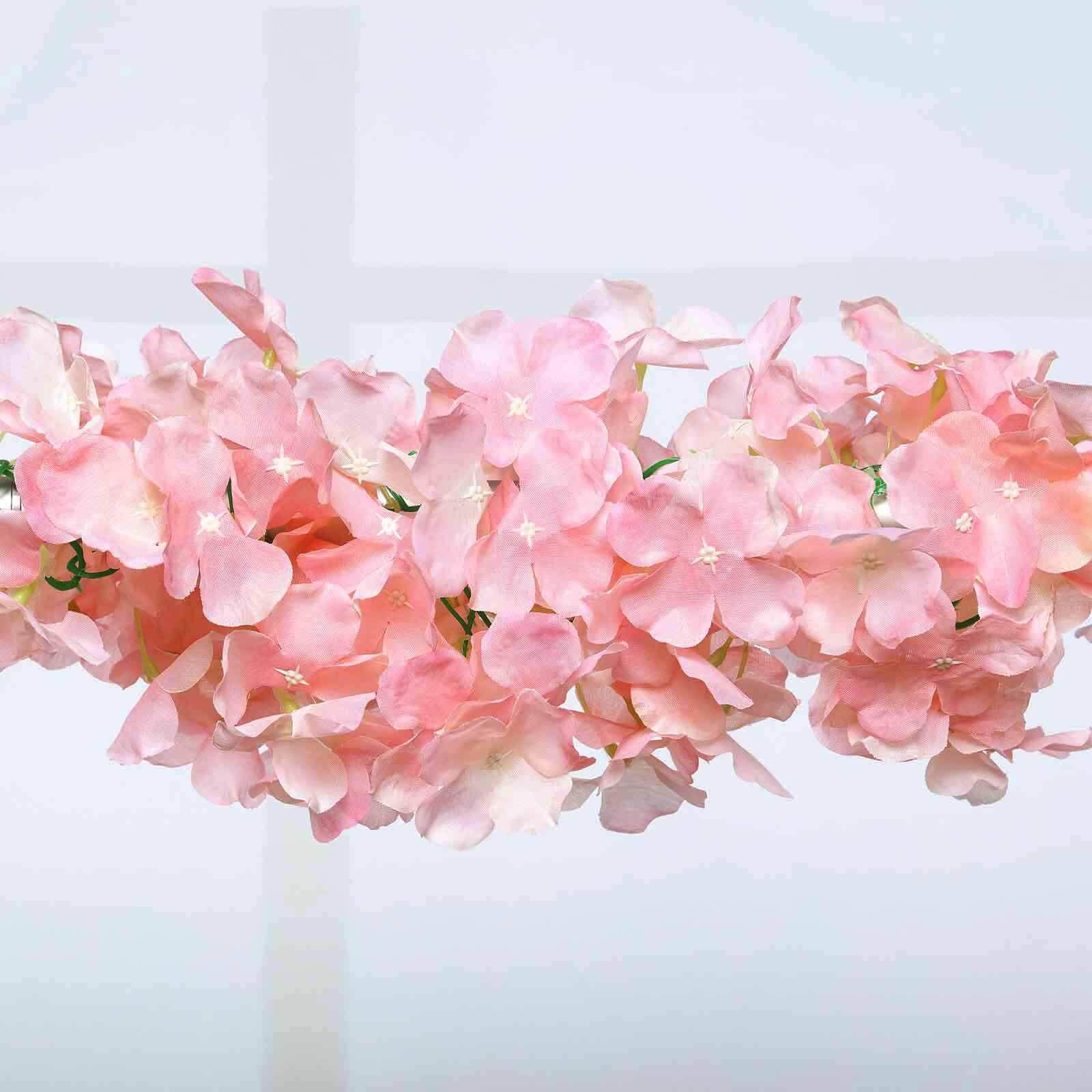 7ft Blush Artificial Silk Hydrangea Hanging Flower Garland Vine