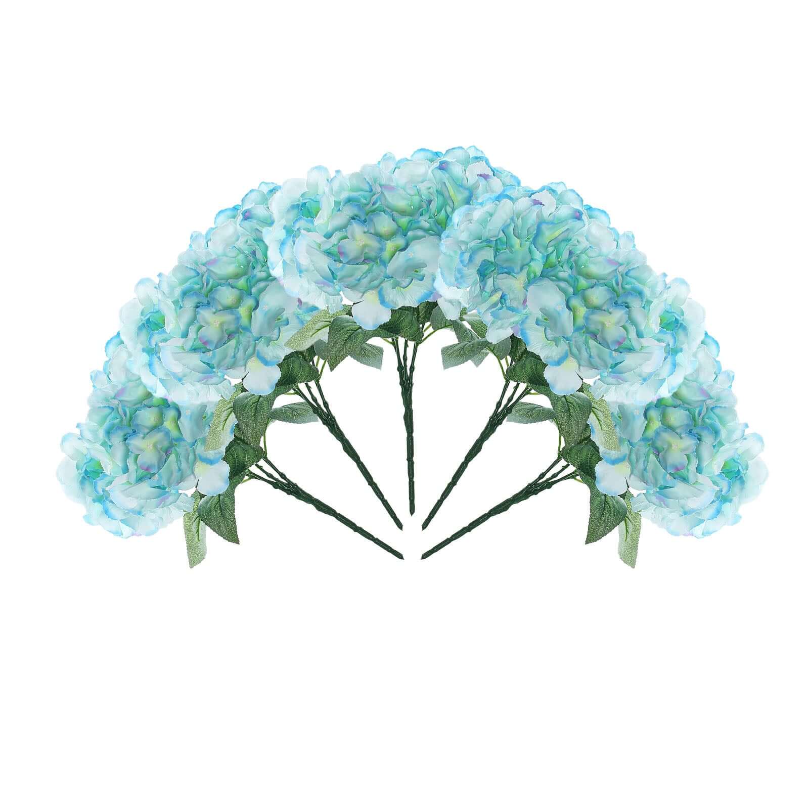 5 Bushes Baby Blue Artificial Silk Hydrangea Flower Bouquets