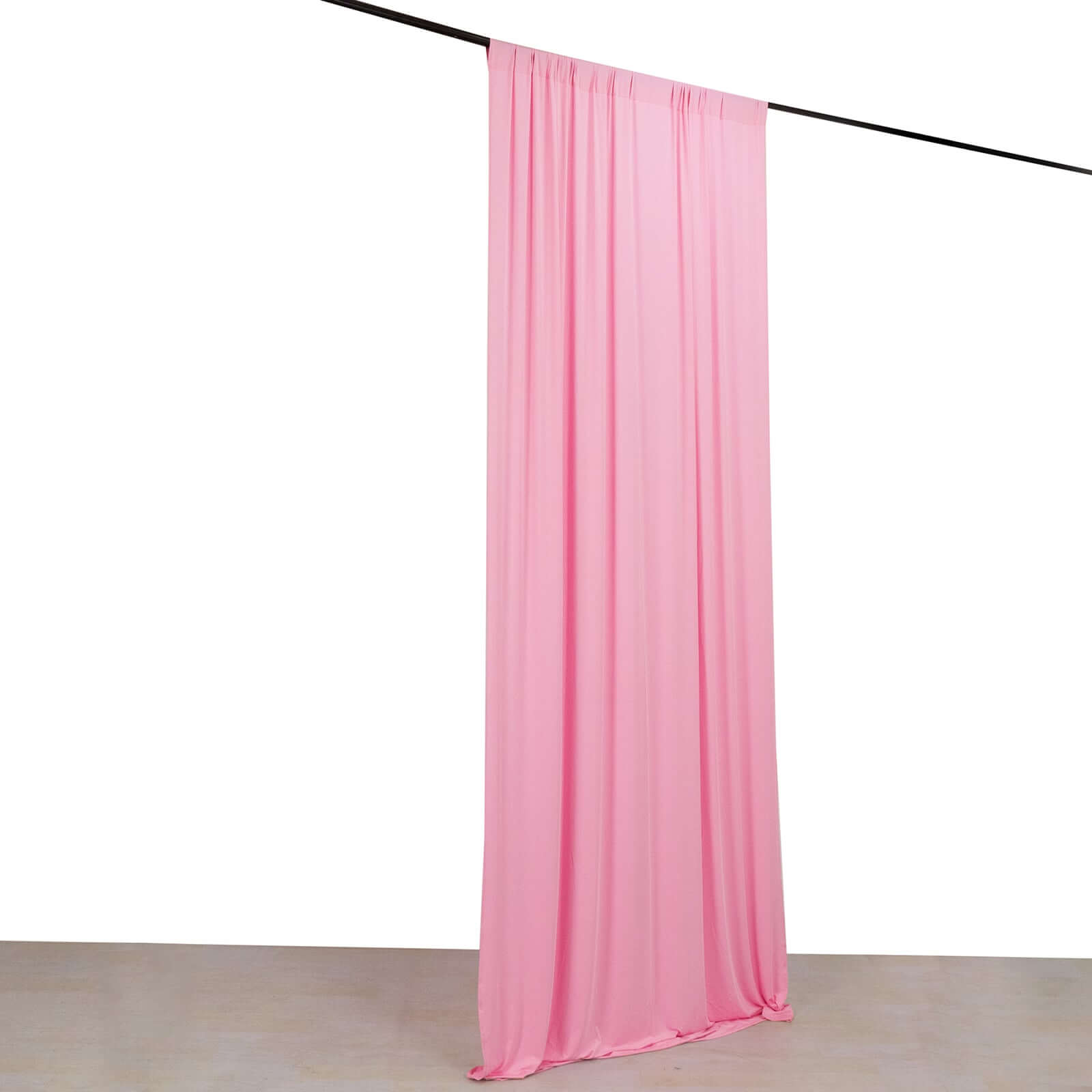 Pink 4-Way Stretch Spandex Event Curtain Drapes, Wrinkle Free Backdrop Event Panel with Rod Pockets - 5ftx10ft