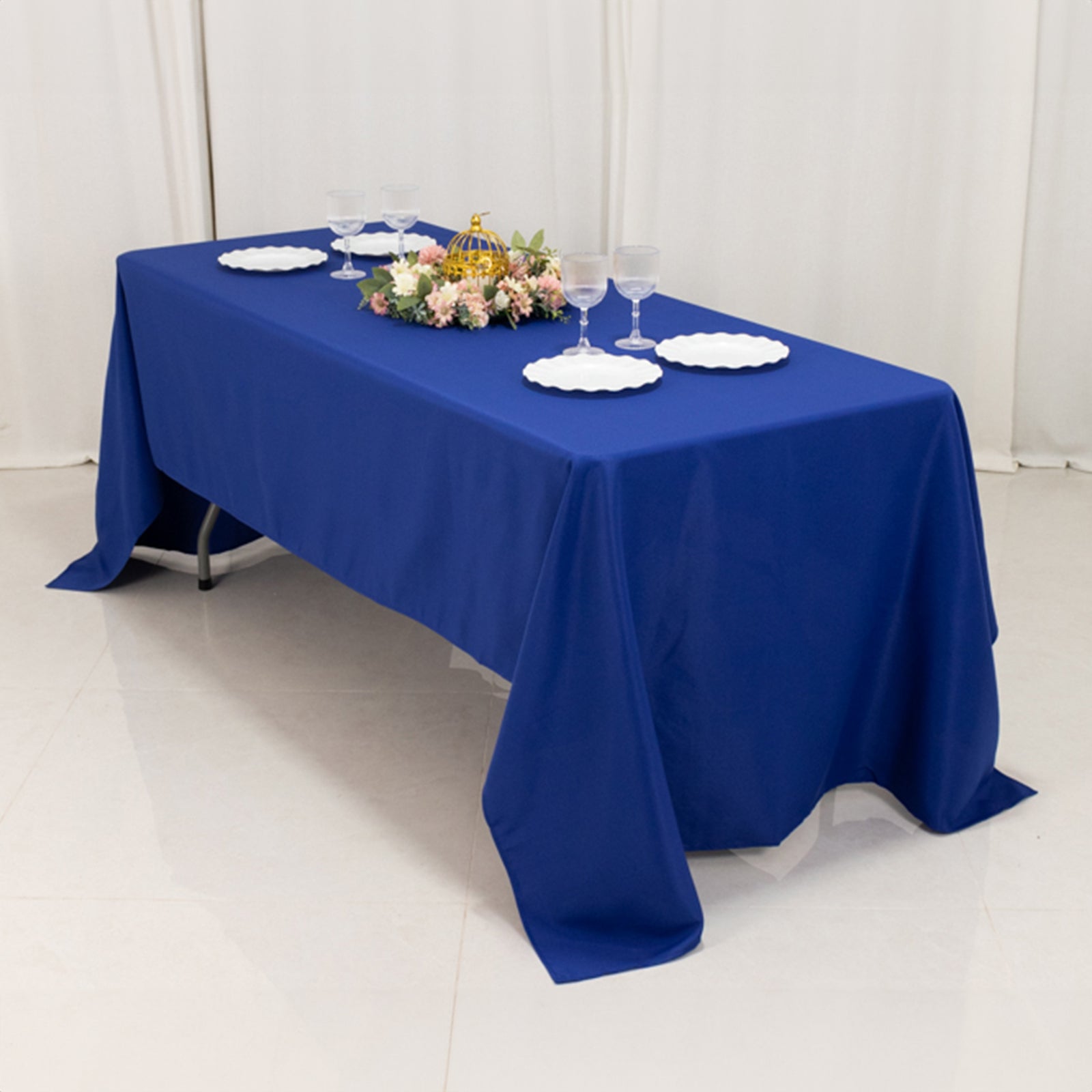 Premium Polyester 60x126 Rectangle Tablecloth Royal Blue - Stain-Resistant 220GSM Finish Table Cover