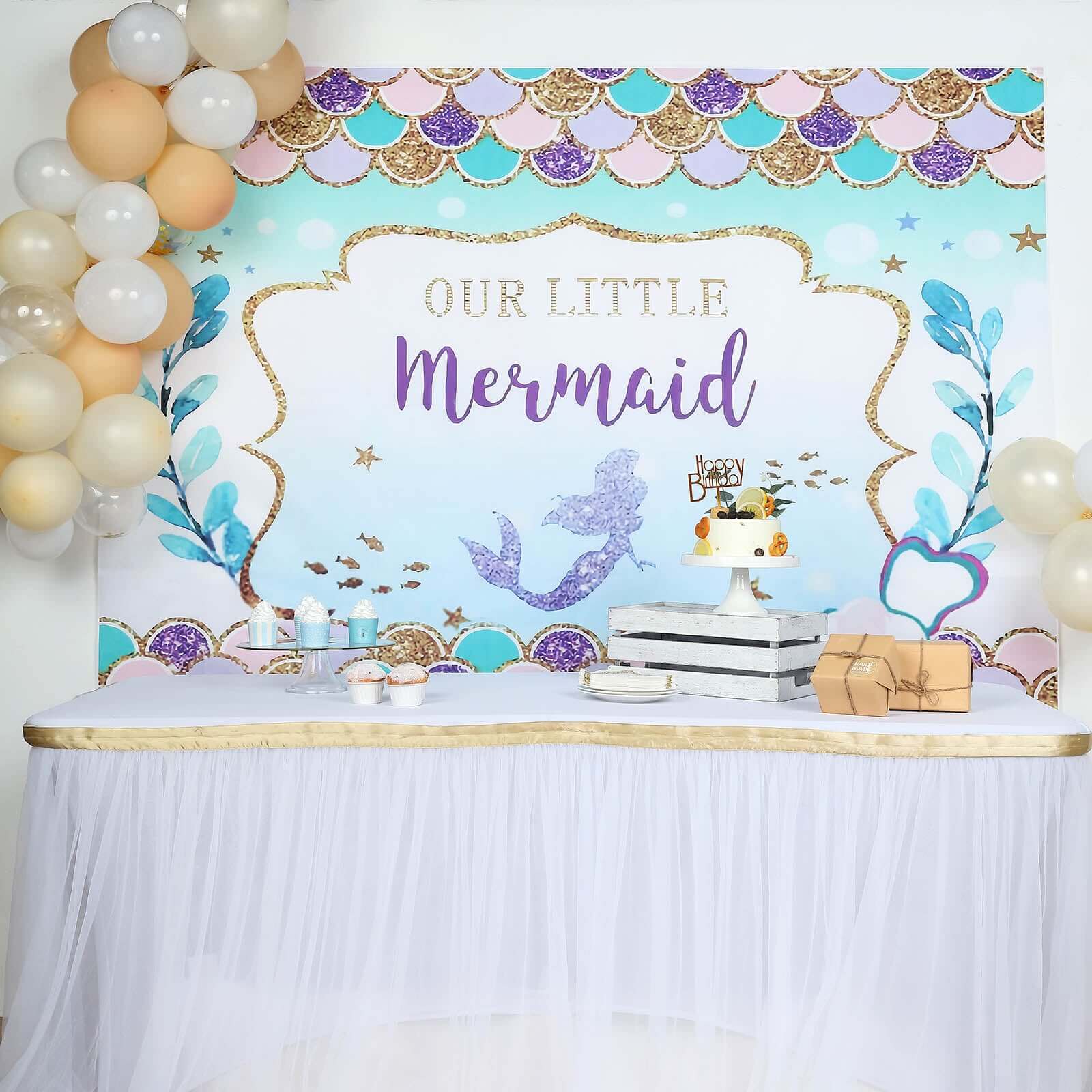 5ftx7ft Our Little Mermaid Print Vinyl Photo Shoot Backdrop