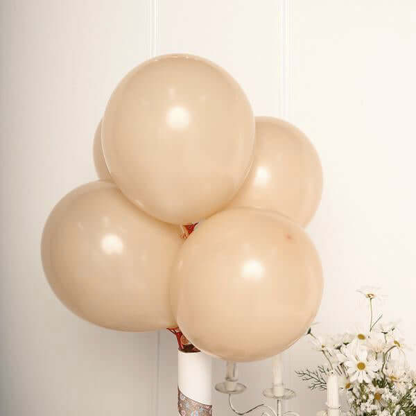 25 Pack 12 Matte Pastel Peach Helium or Air Latex Party Balloons