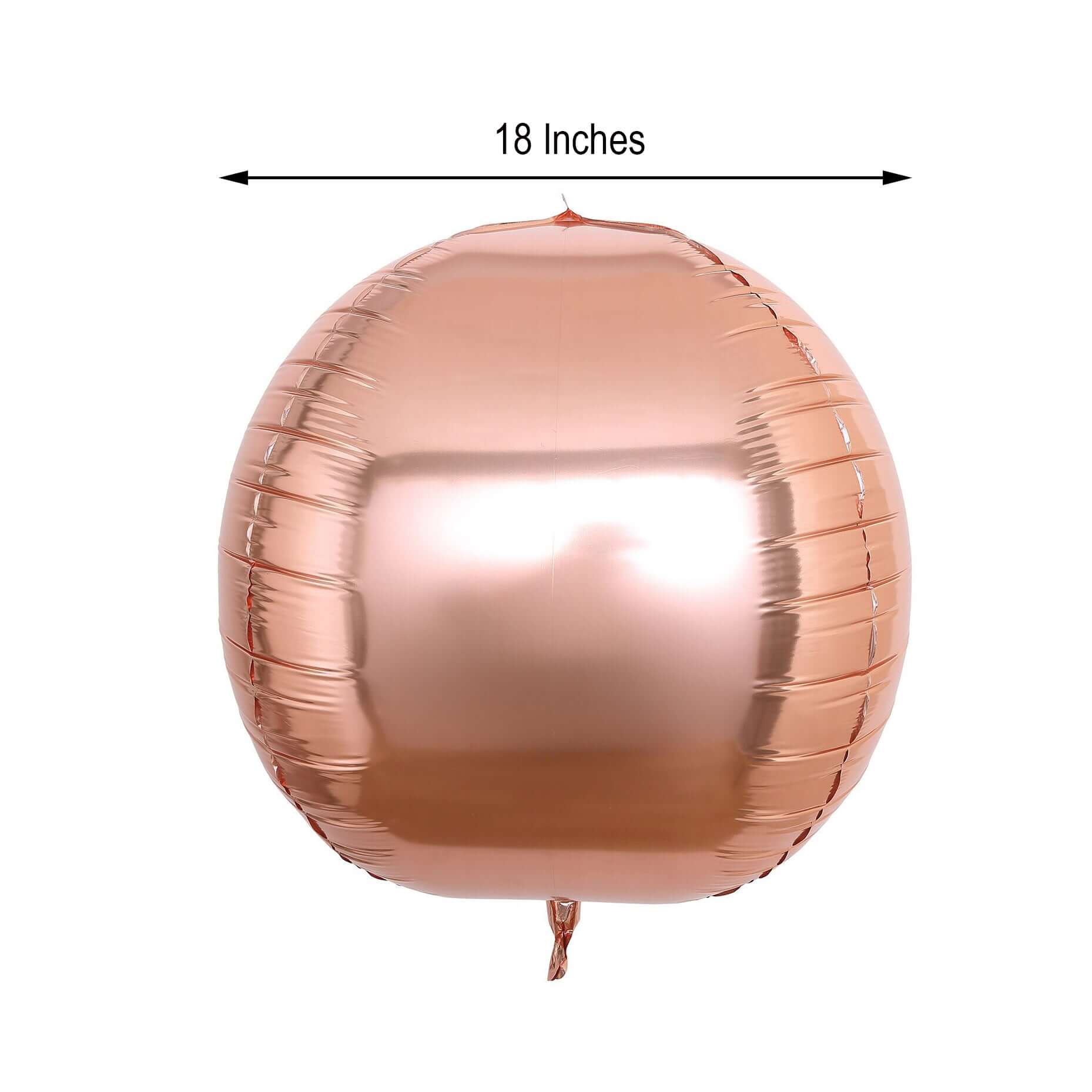 2 Pack 18 4D Rose Gold Sphere Mylar Foil Helium or Air Balloons