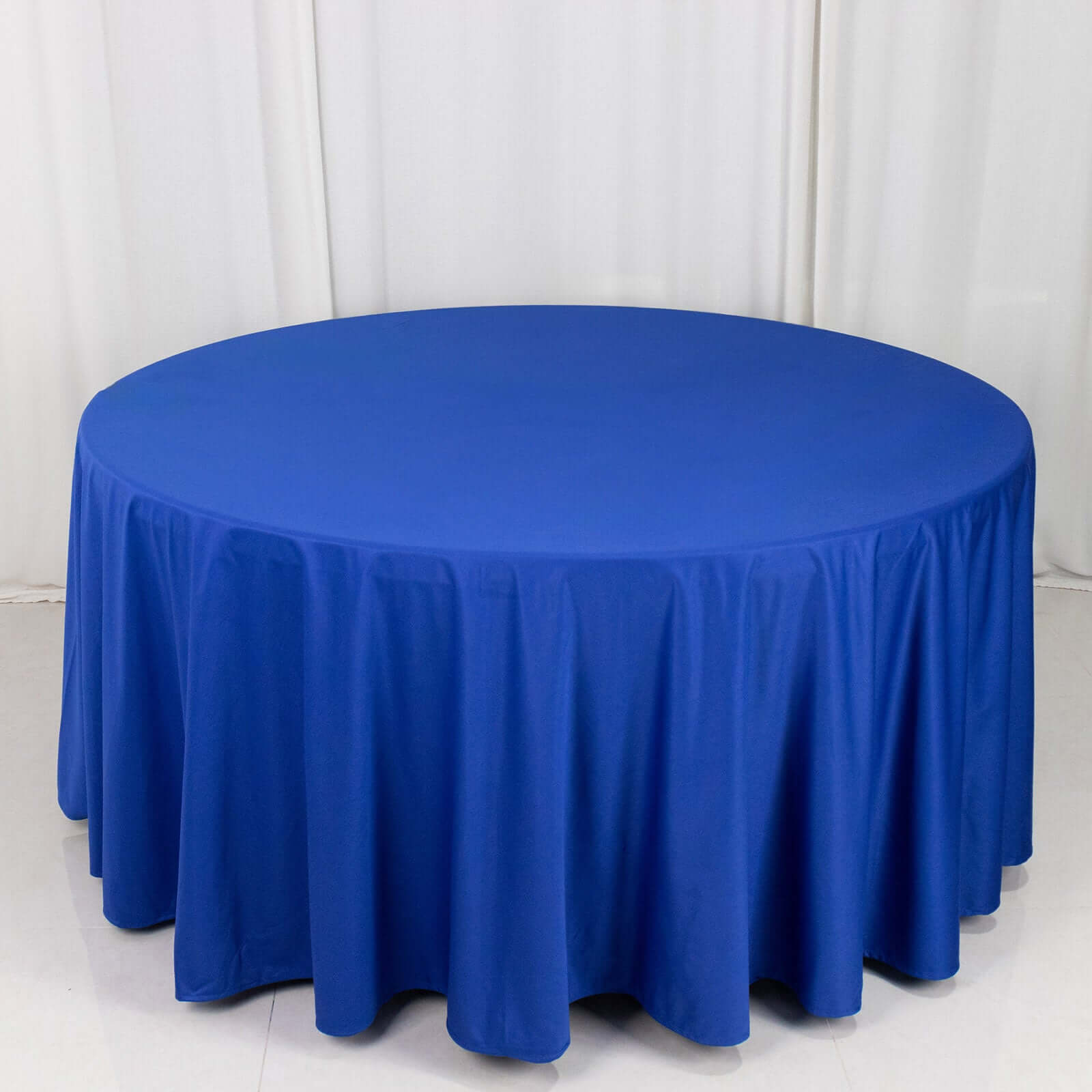 Premium Scuba Round 120 Tablecloth Royal Blue - Wrinkle Free & Stain Resistant Seamless Table Cover