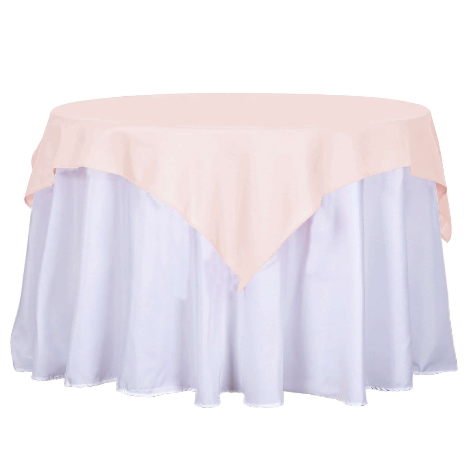 Polyester 54x54 Table Overlay Square Tablecloth Blush - Wrinkle-Resistant & Durable Table Cover