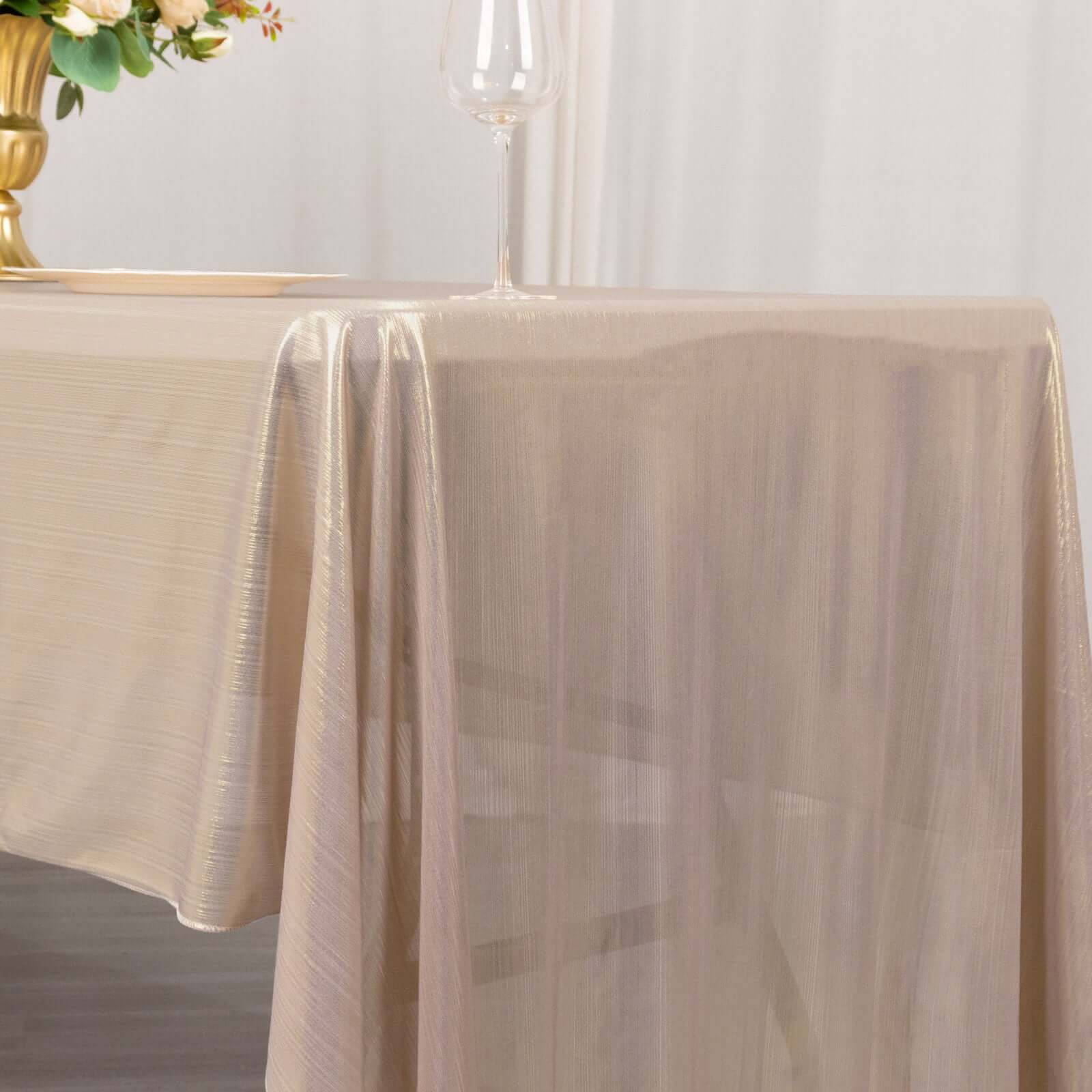 Sequin Dots Polyester 60x126 Rectangle Tablecloth Shimmering Blush - Wrinkle Free & Sparkling Table Cover