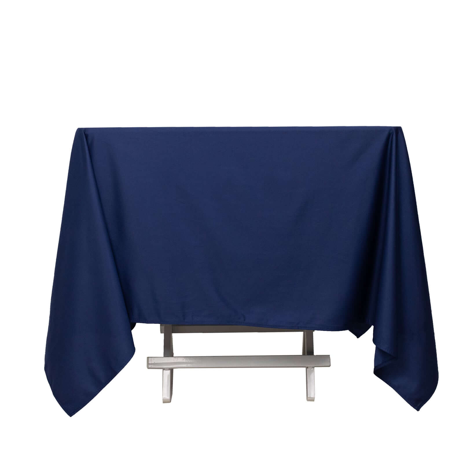 Premium Scuba Square 70x70 Tablecloth Navy Blue - Wrinkle Free & Stain Resistant Table Cover