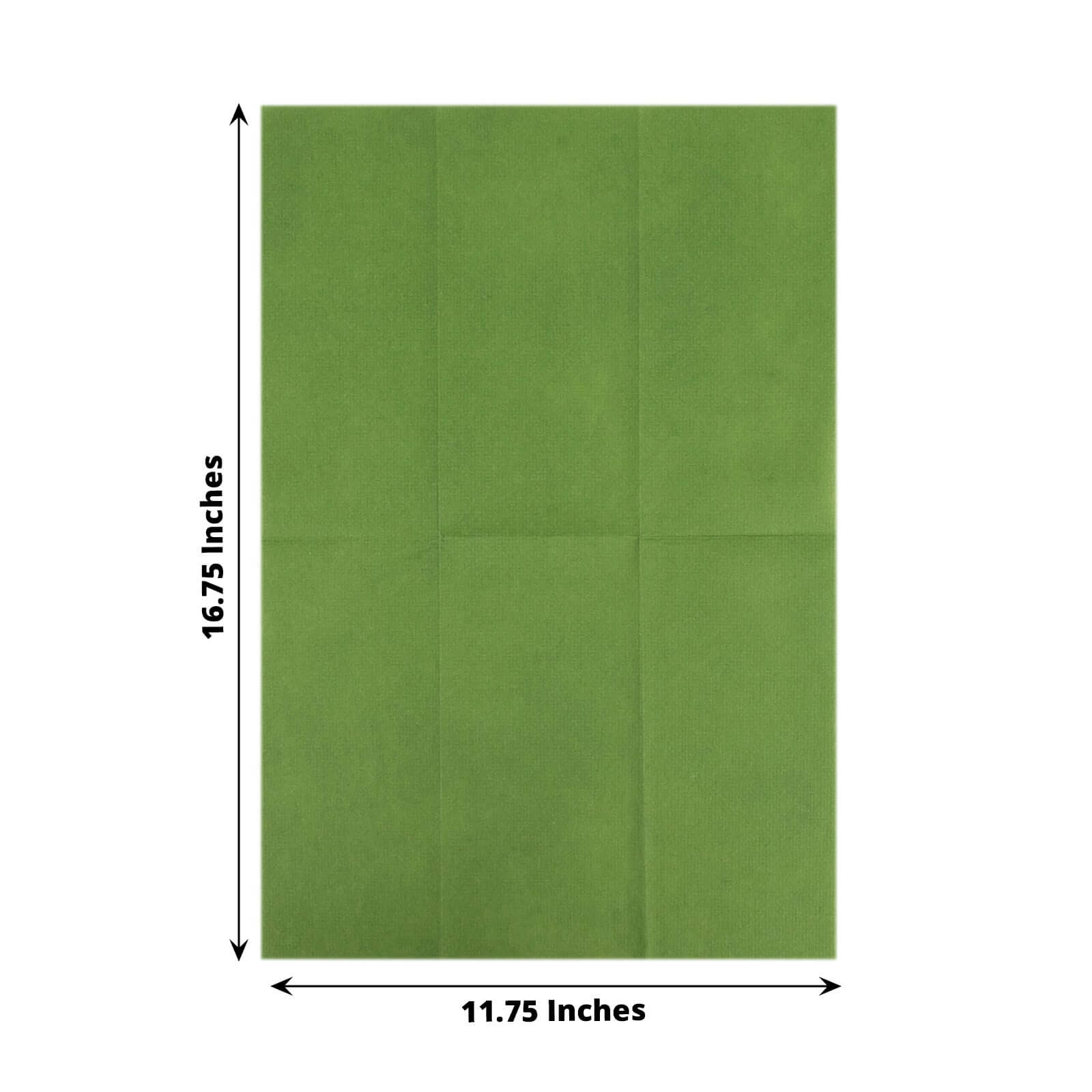 20-Pack Paper Linen-Like Napkins Olive Green - Disposable Hygienic Airlaid Guest Towels 8.5x4