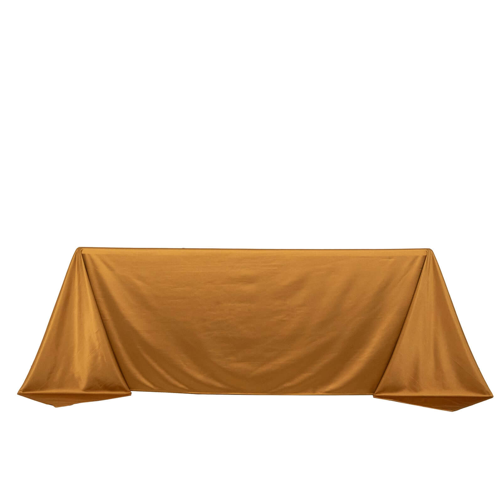 Premium Scuba Rectangular 90x132 Tablecloth Shimmering Gold - Wrinkle Free & Stain Resistant Seamless Table Cover for Weddings and Parties