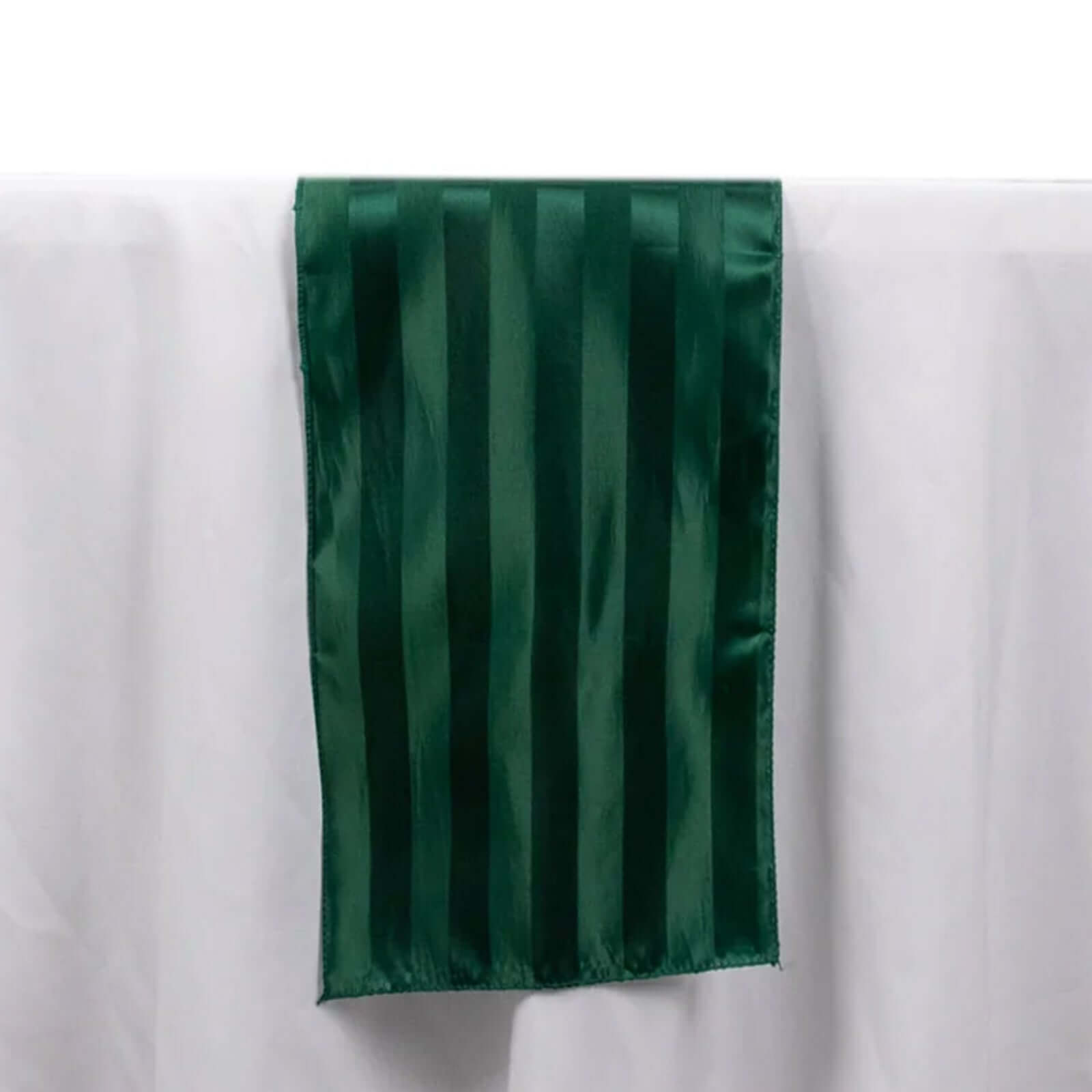 Satin 12x108 Table Runner Hunter Emerald Green - Stripe Table Decor