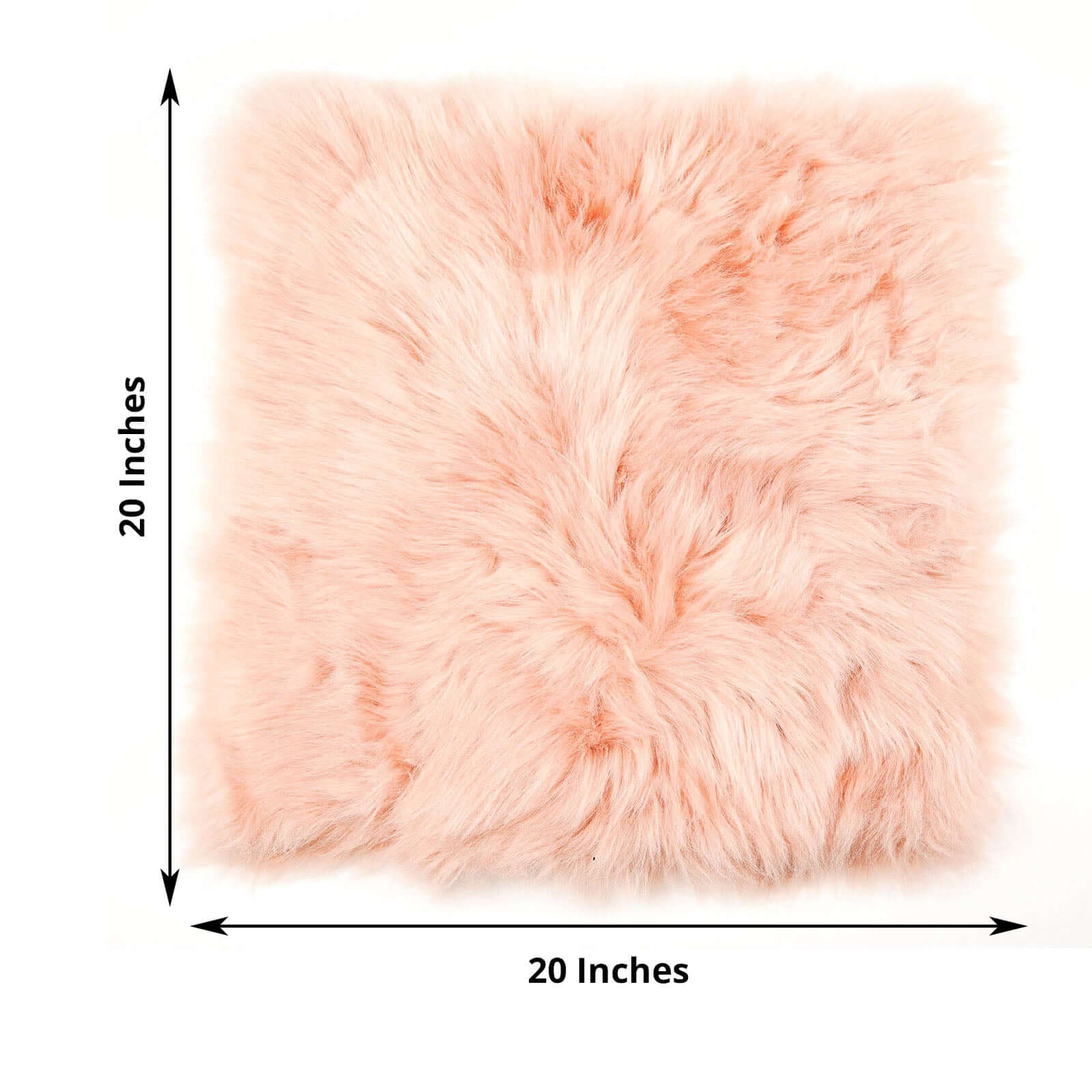 Faux Sheepskin 20 Cushion Cover with Soft Plush Finish Dusty Rose - Stylish Small Shag Area Rug for Events
