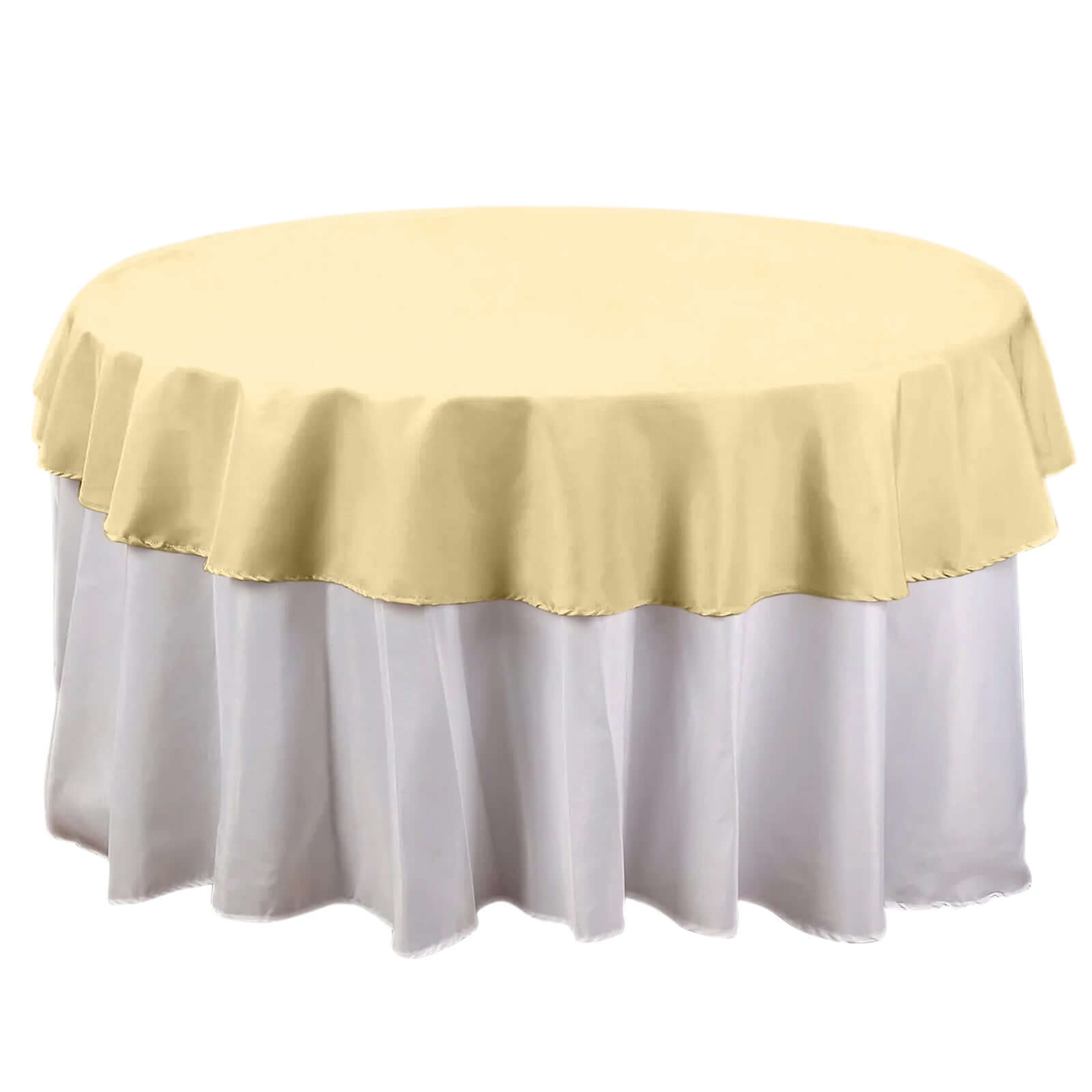 Polyester 70 Round Tablecloth Champagne - Durable & Wrinkle-Resistant Table Cover