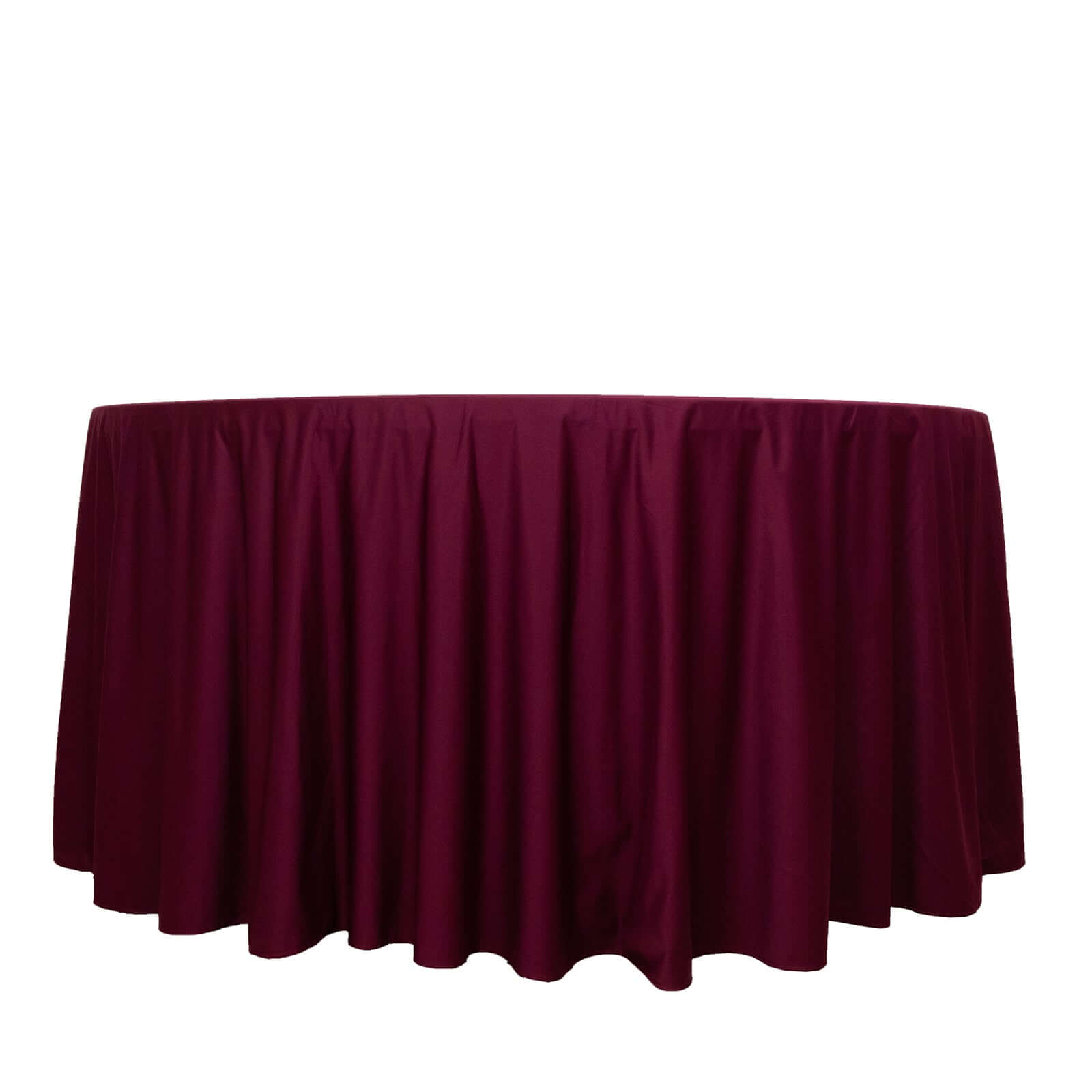 Premium Scuba Round 120 Tablecloth Burgundy - Wrinkle Free & Stain Resistant Seamless Table Cover