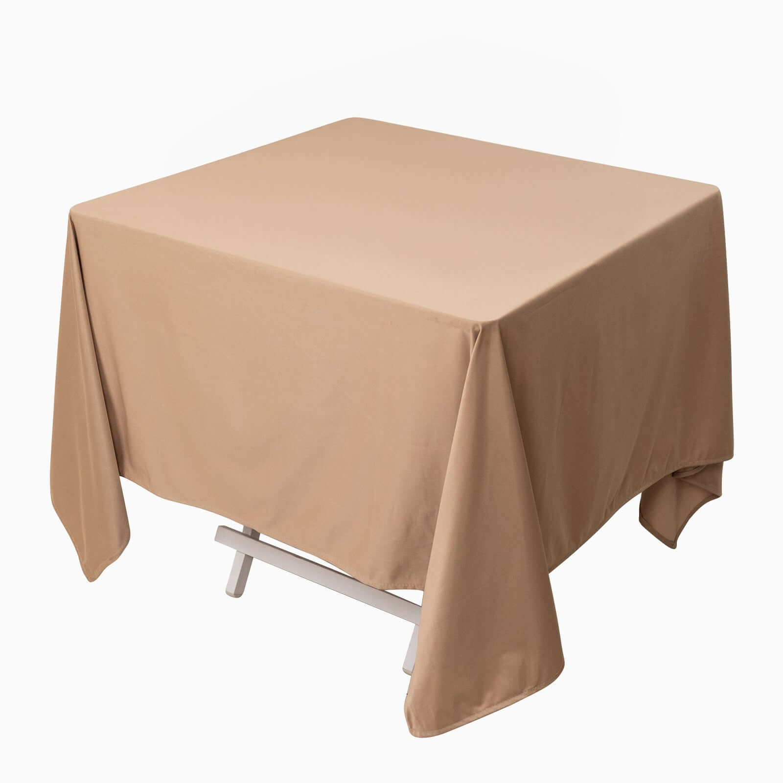 Premium Scuba Square 70x70 Tablecloth Nude - Wrinkle Free & Stain Resistant Table Cover