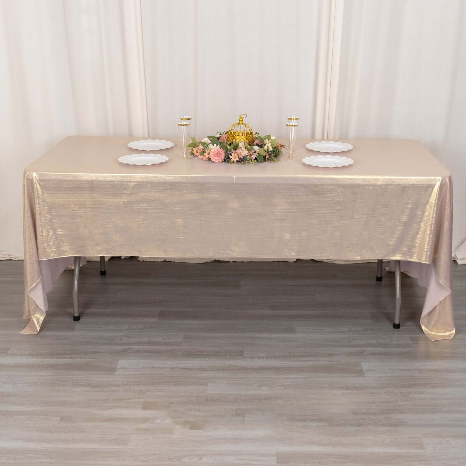 Sequin Dots Polyester 60x126 Rectangle Tablecloth Shimmering Blush - Wrinkle Free & Sparkling Table Cover