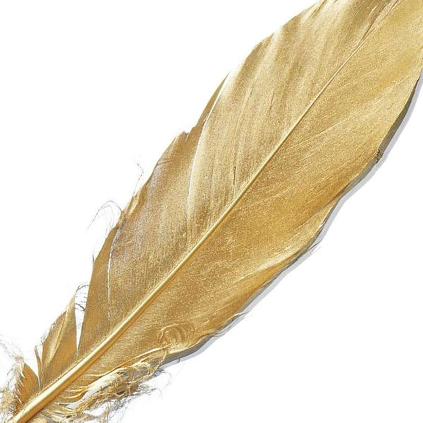 30-Pack Goose Feathers Craft Feathers Metallic Gold - Decorative Feathers for DIY Party Styling