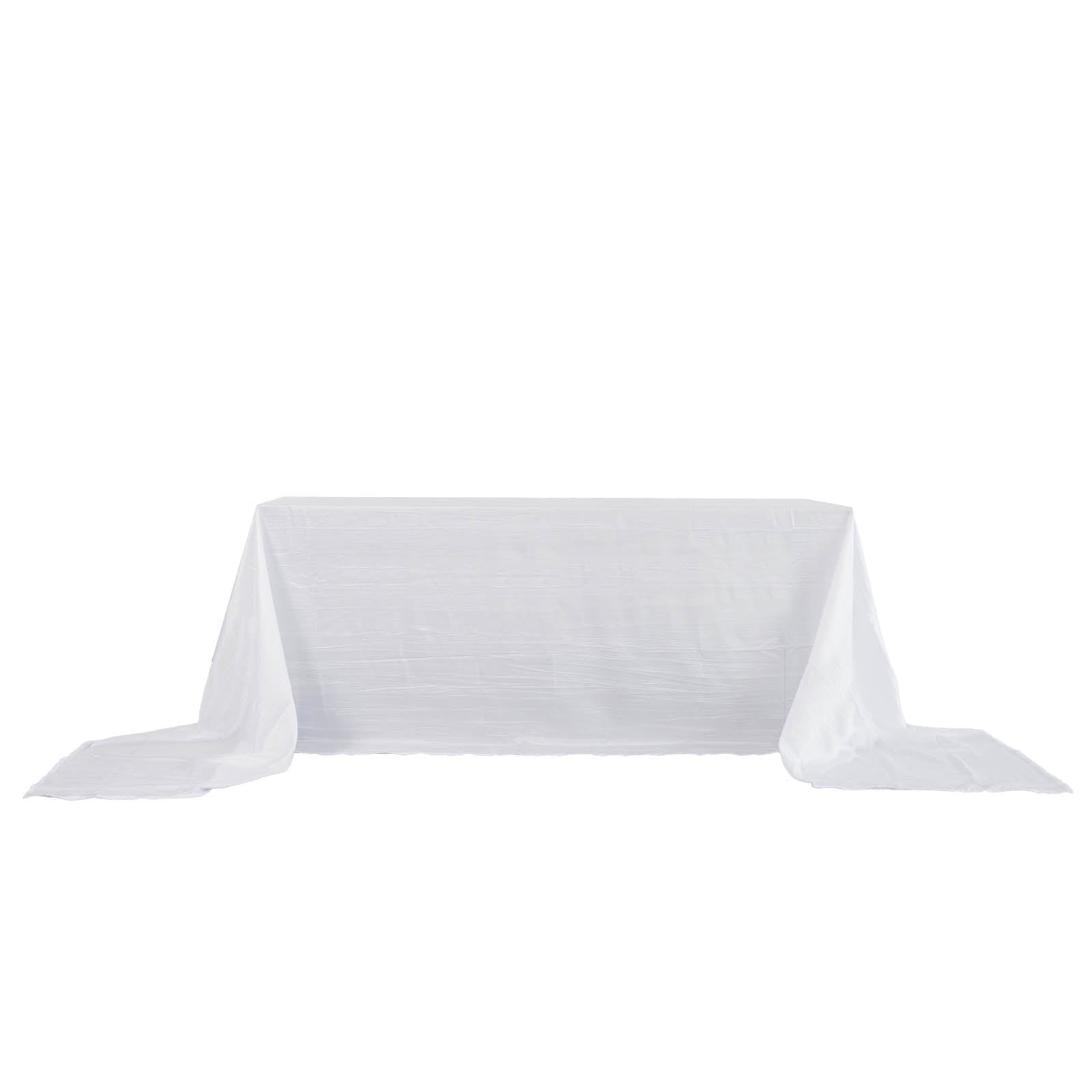 Taffeta 90x156 Rectangle Tablecloth White - Seamless Accordion Crinkle Design for Stylish Celebrations