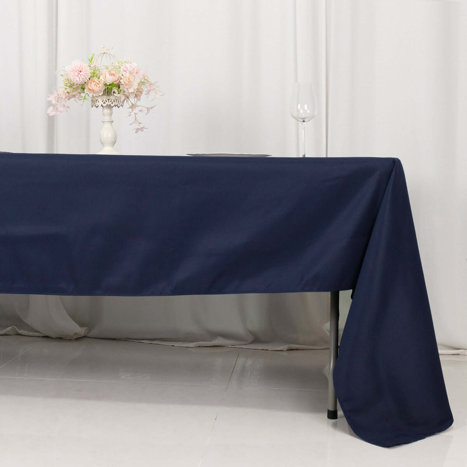 Premium Polyester 60x126 Rectangle Tablecloth Navy Blue - Stain-Resistant 220GSM Finish Table Cover