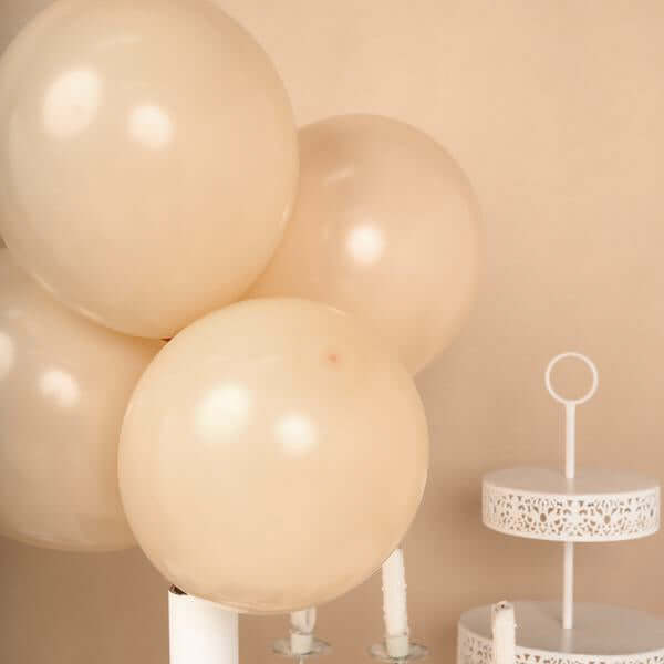 25 Pack 12 Matte Pastel Peach Helium or Air Latex Party Balloons