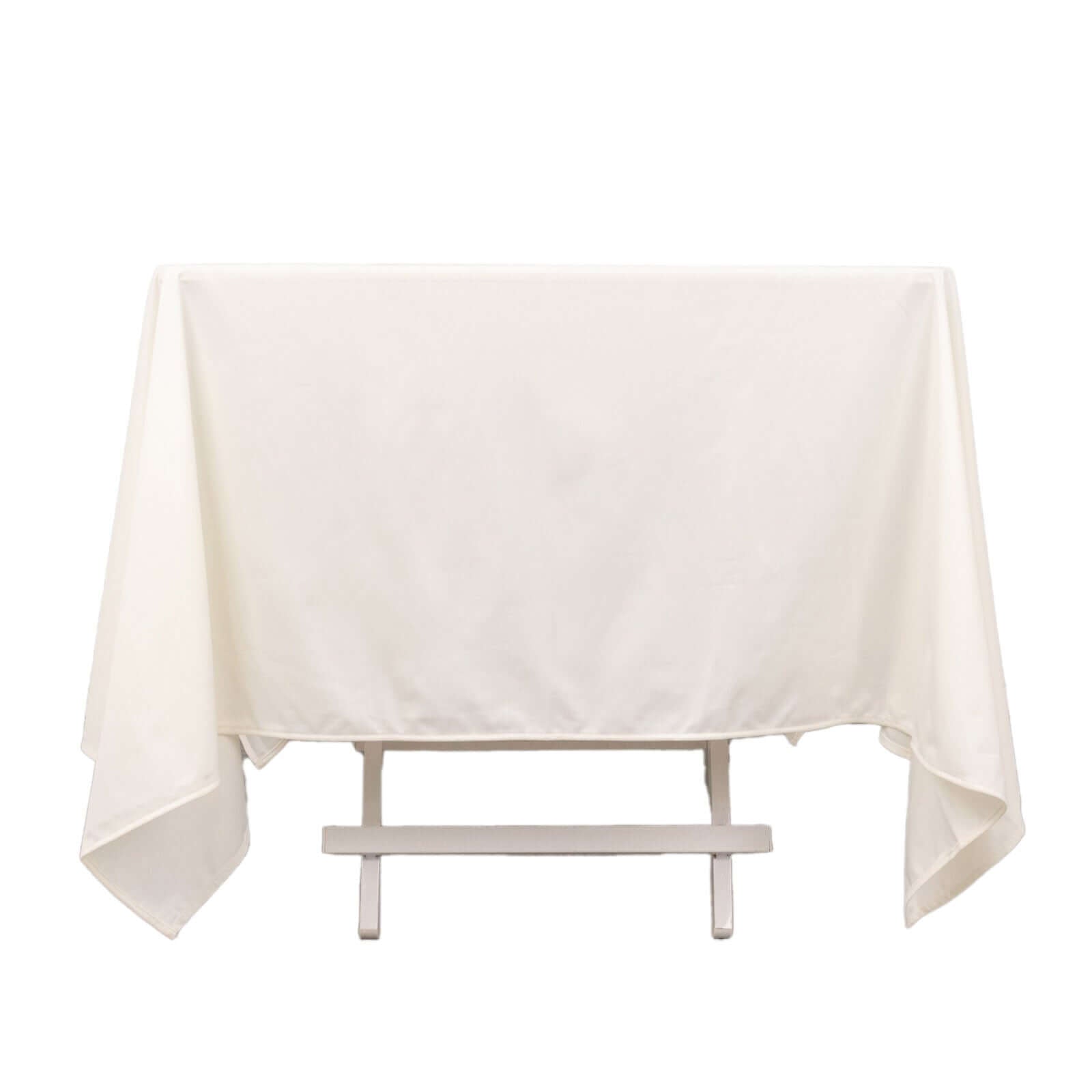 Premium Scuba Square 70x70 Tablecloth Ivory - Wrinkle Free & Stain Resistant Table Cover