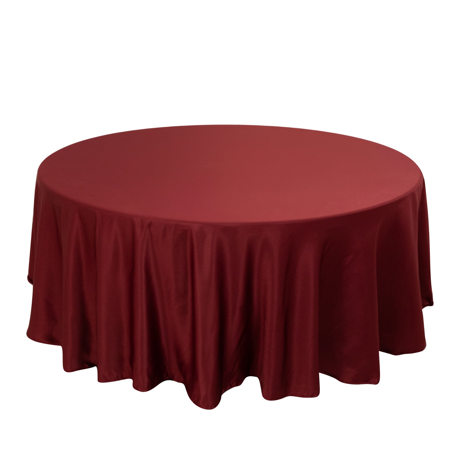 Lamour Satin 108 Round Tablecloth Burgundy - Durable & Silk-Like Table Cover