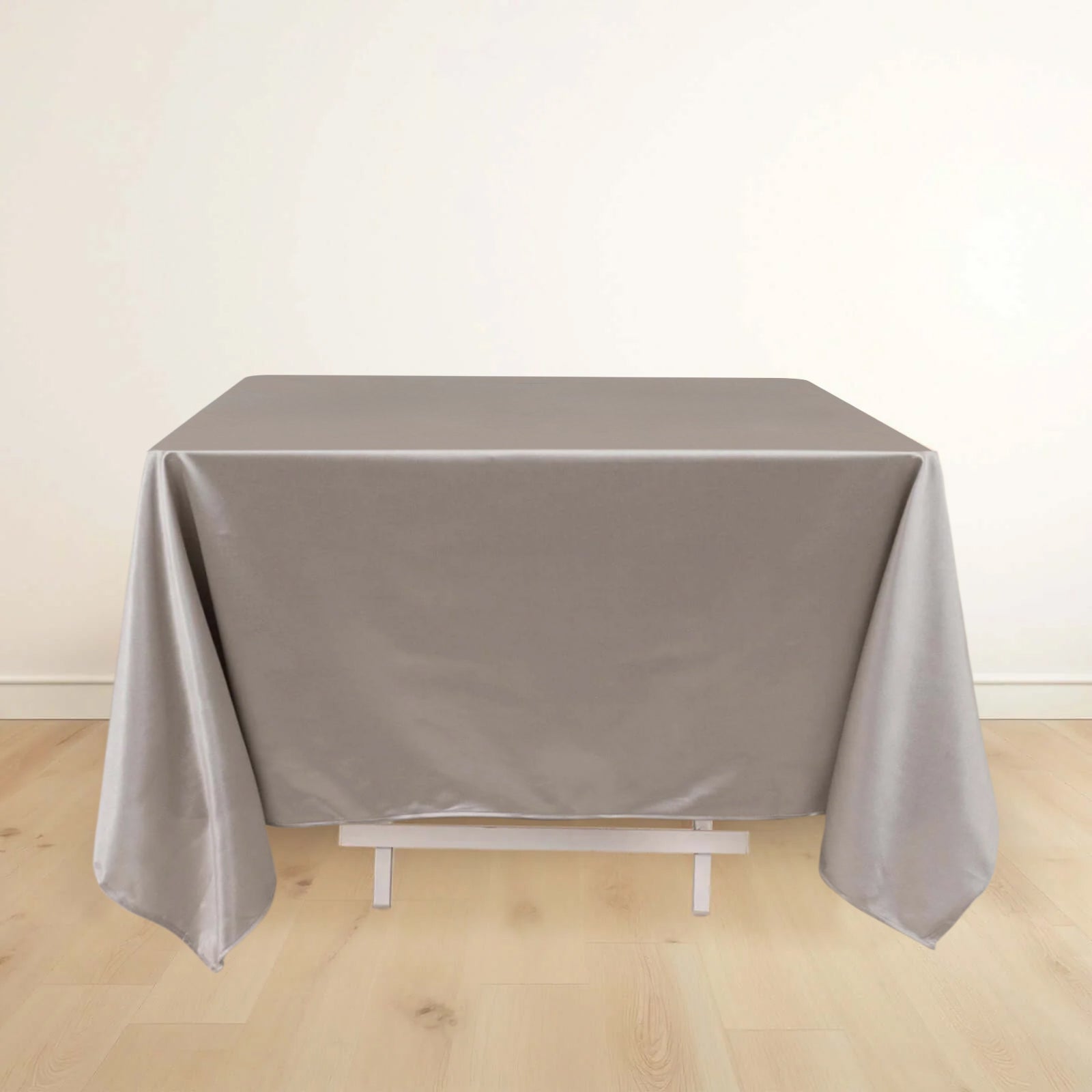 Premium Scuba Square 70x70 Tablecloth Shimmer Silver - Wrinkle Free & Stain Resistant Table Cover