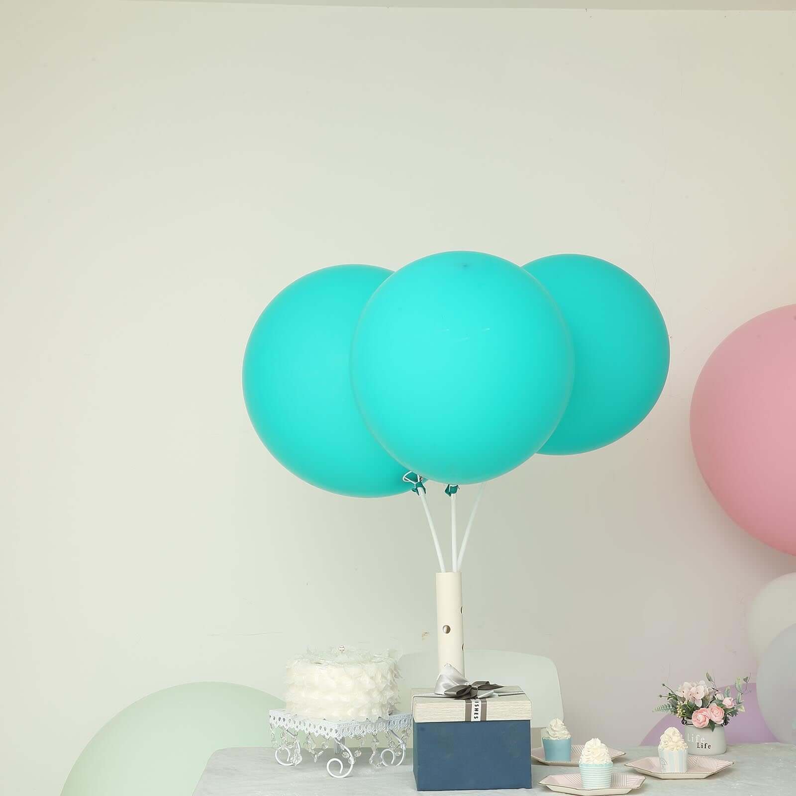 10 Pack 18 Matte Pastel Turquoise Helium Air Latex Party Balloons