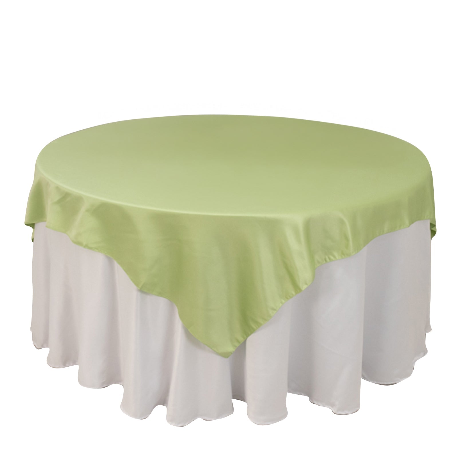 Lamour Satin 72x72 Table Overlay Square Tablecloth Sage Green - Smooth Finish Table Topper