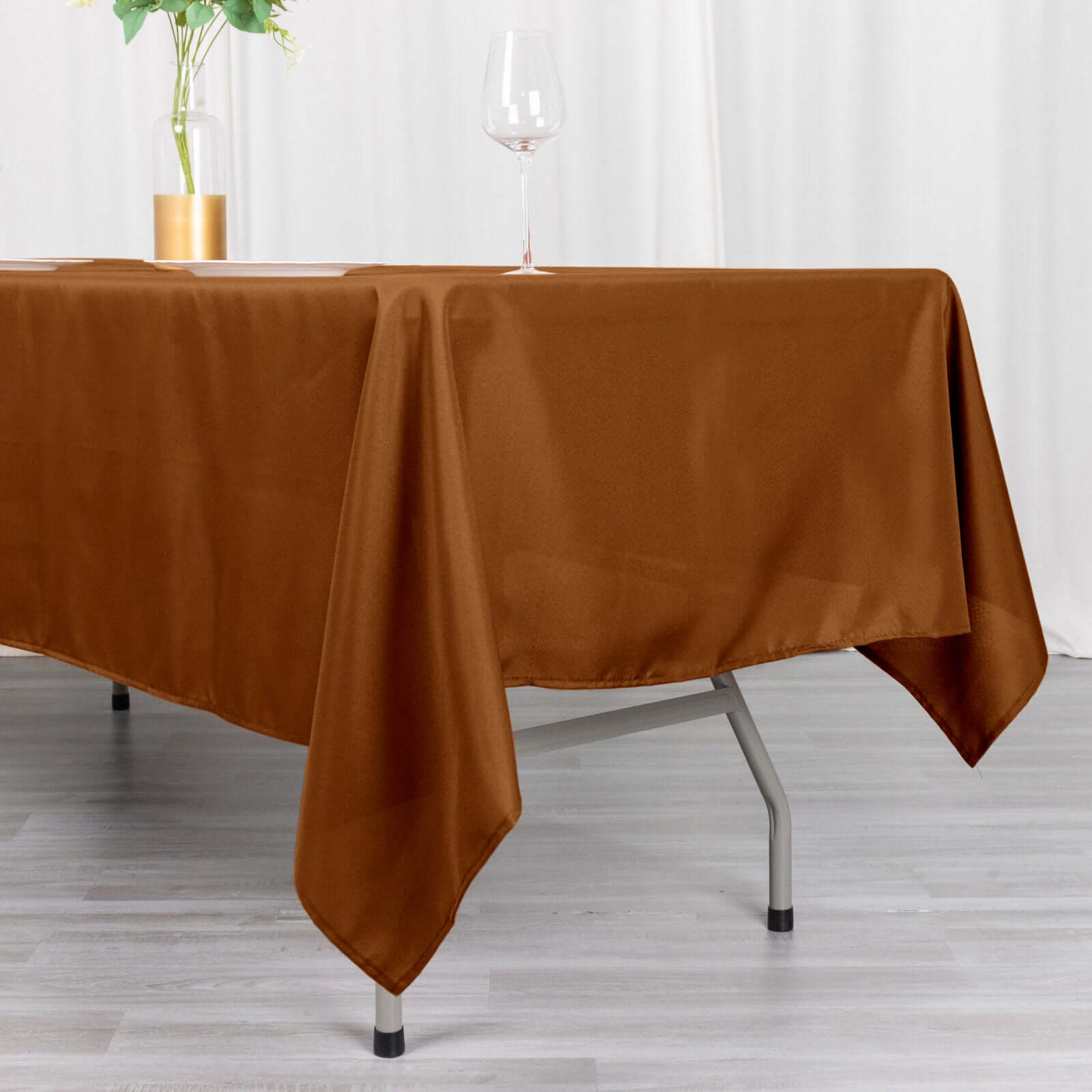 Polyester 60x102 Rectangle Tablecloth Cinnamon Brown - Durable and Stylish Table Cover