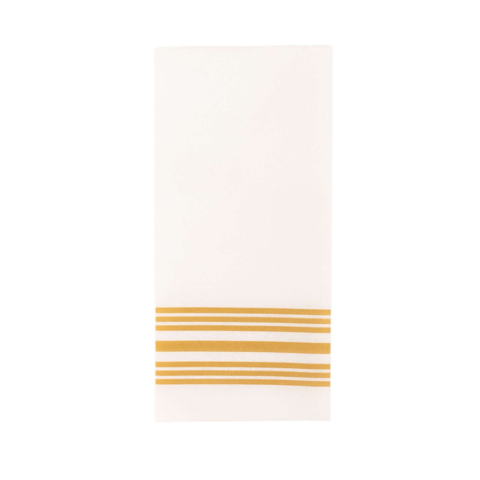 20-Pack Paper Guest Towels White Linen-Like with Gold Lines - Disposable Airlaid Napkins for Formal and Casual Use 8x4