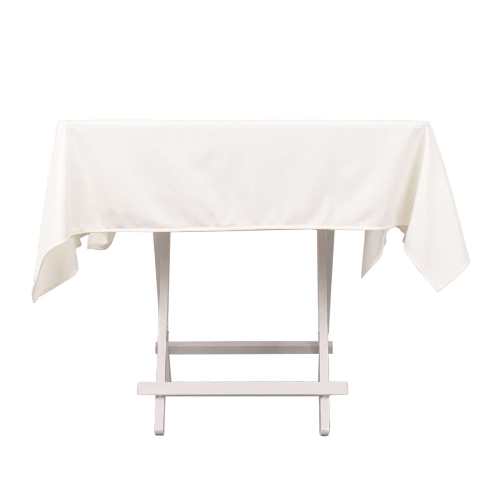 Premium Scuba Square 54x54 Tablecloth Ivory - Wrinkle Free & Stain Resistant Table Cover