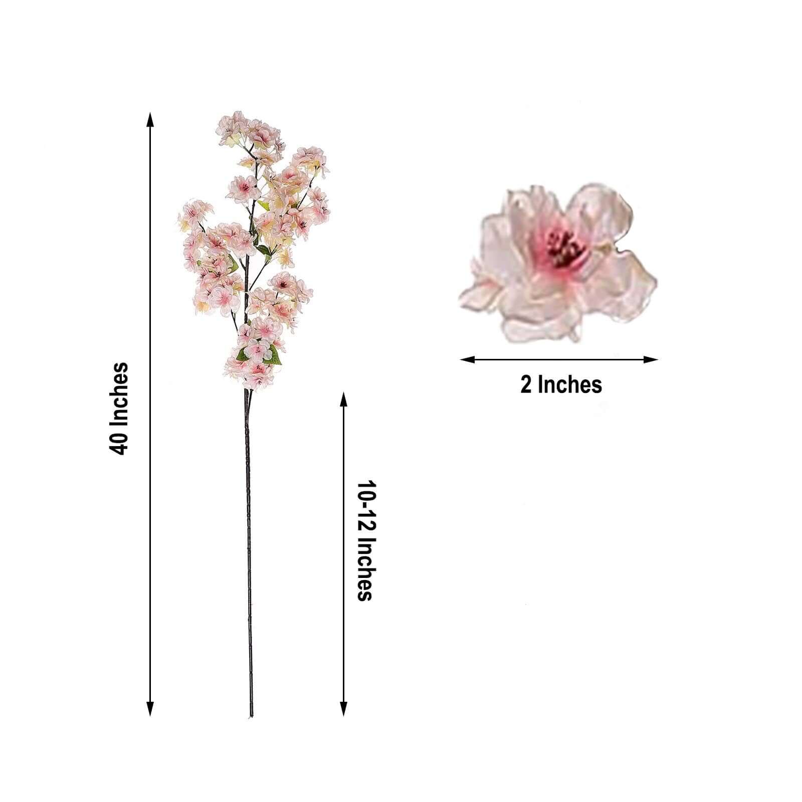 4 Bushes 40 Tall Blush Artificial Silk Cherry Blossom Flowers