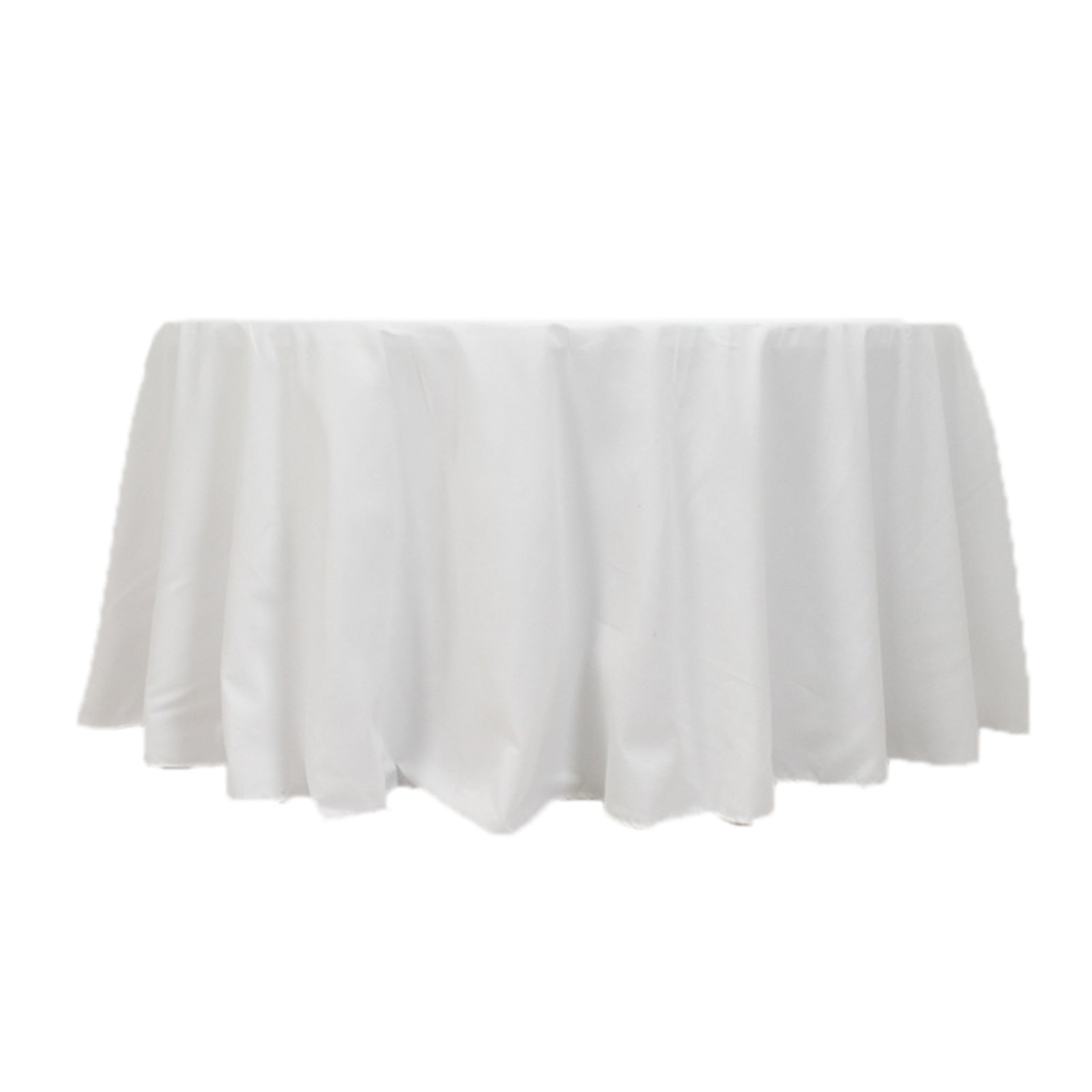 Cotton Blend 120 Round Tablecloth White - Seamless Wrinkle-Resistant Design for Upscale Occasions