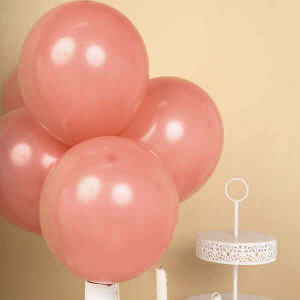 25 Pack 12 Matte Pastel Dusty Rose Helium Air Latex Party Balloons