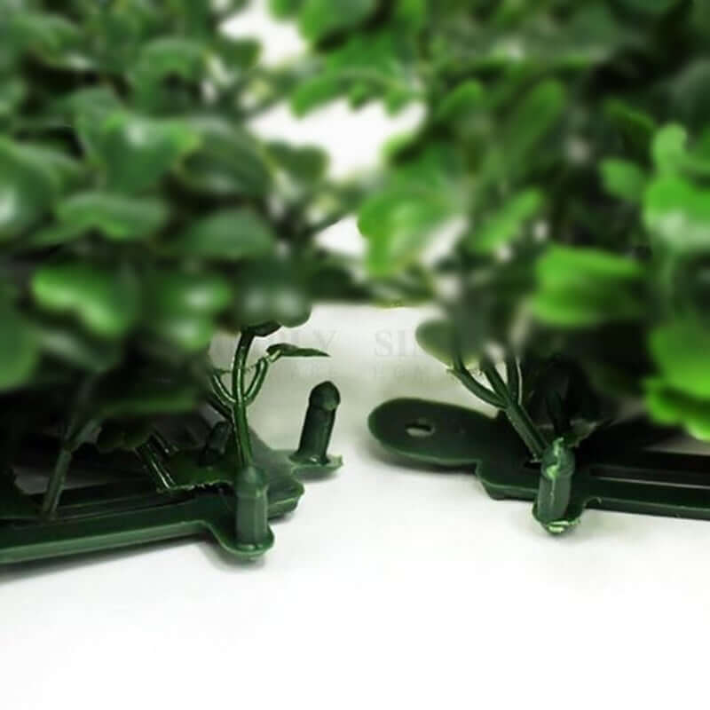 11 Sq ft. White Tip Green Boxwood Hedge Garden Wall Backdrop Mat - 4 Artificial Panels