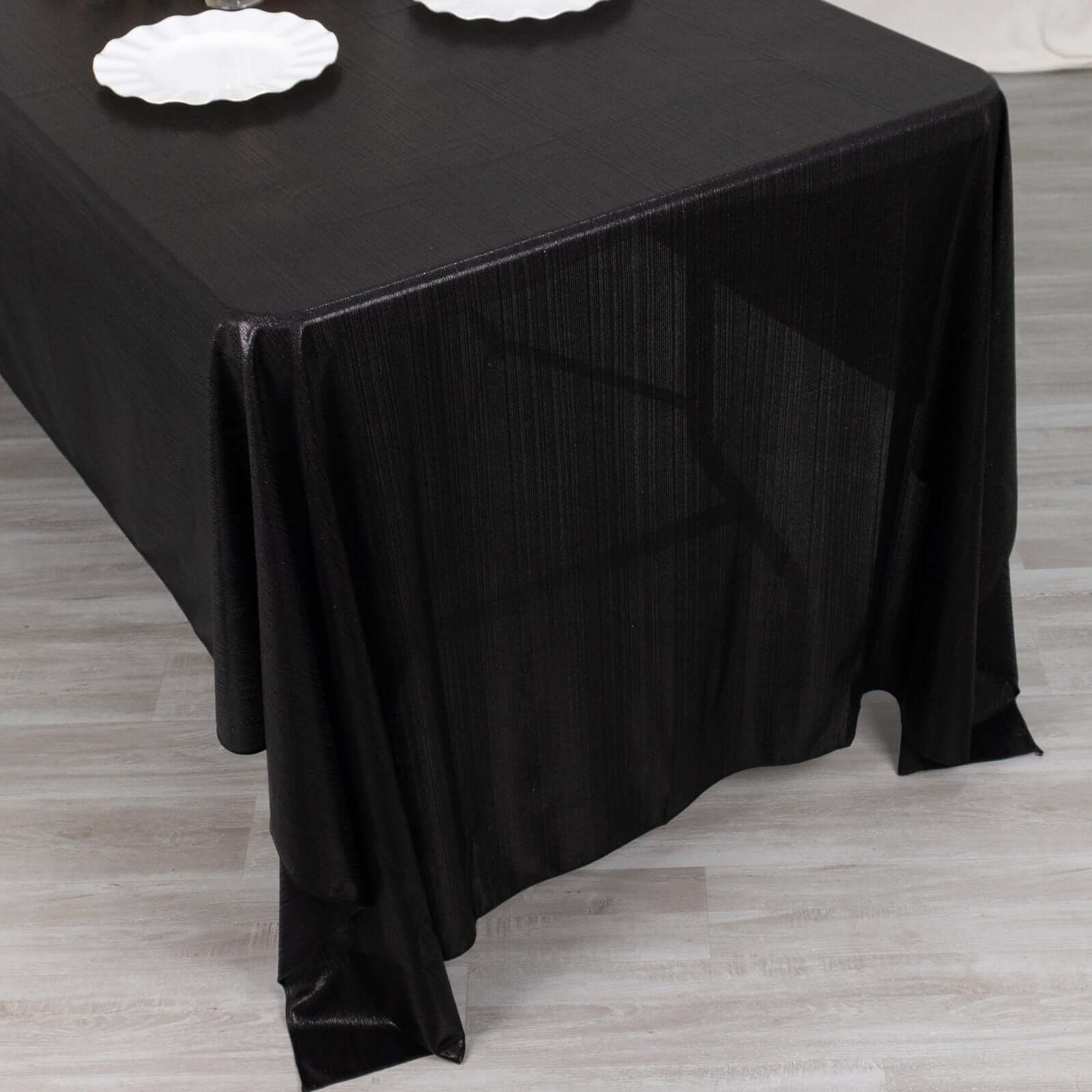 Sequin Dots Polyester 60x126 Rectangle Tablecloth Shimmering Black - Wrinkle Free & Sparkling Table Cover